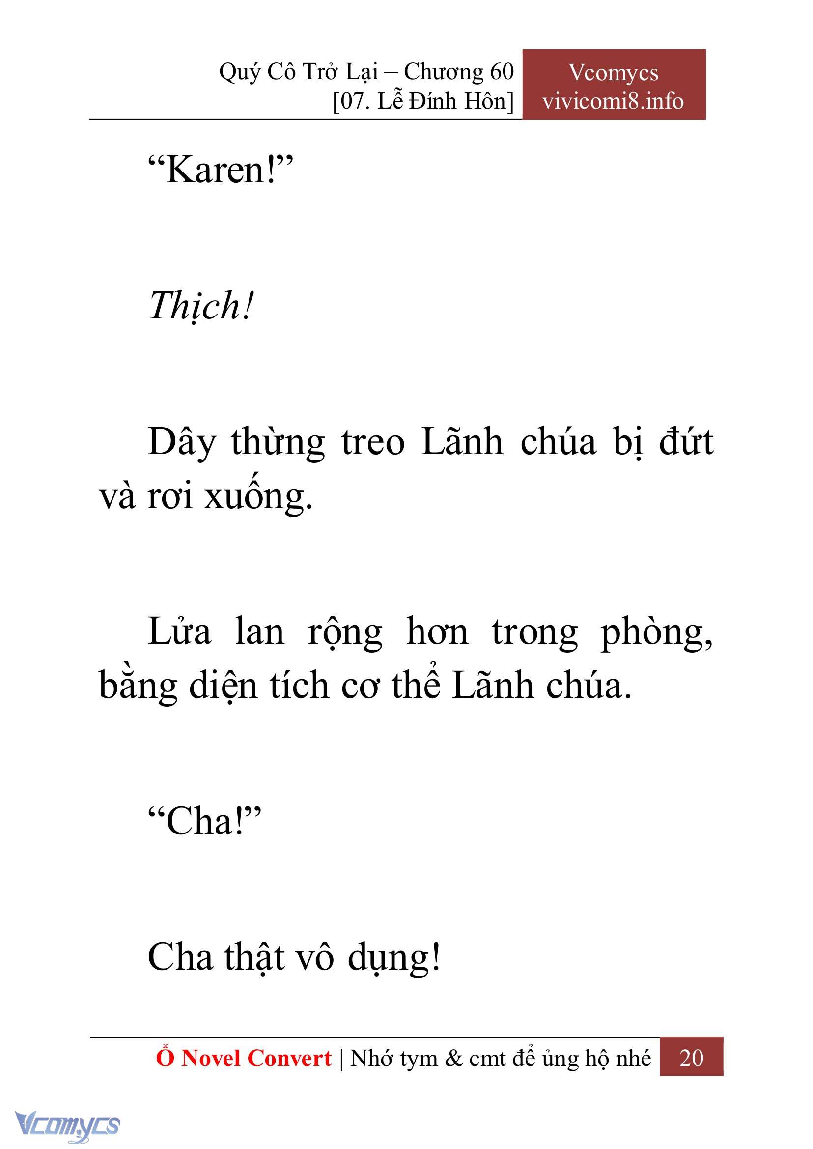 [Novel] Quý Cô Trở Lại Chap 60 - Next Chap 61