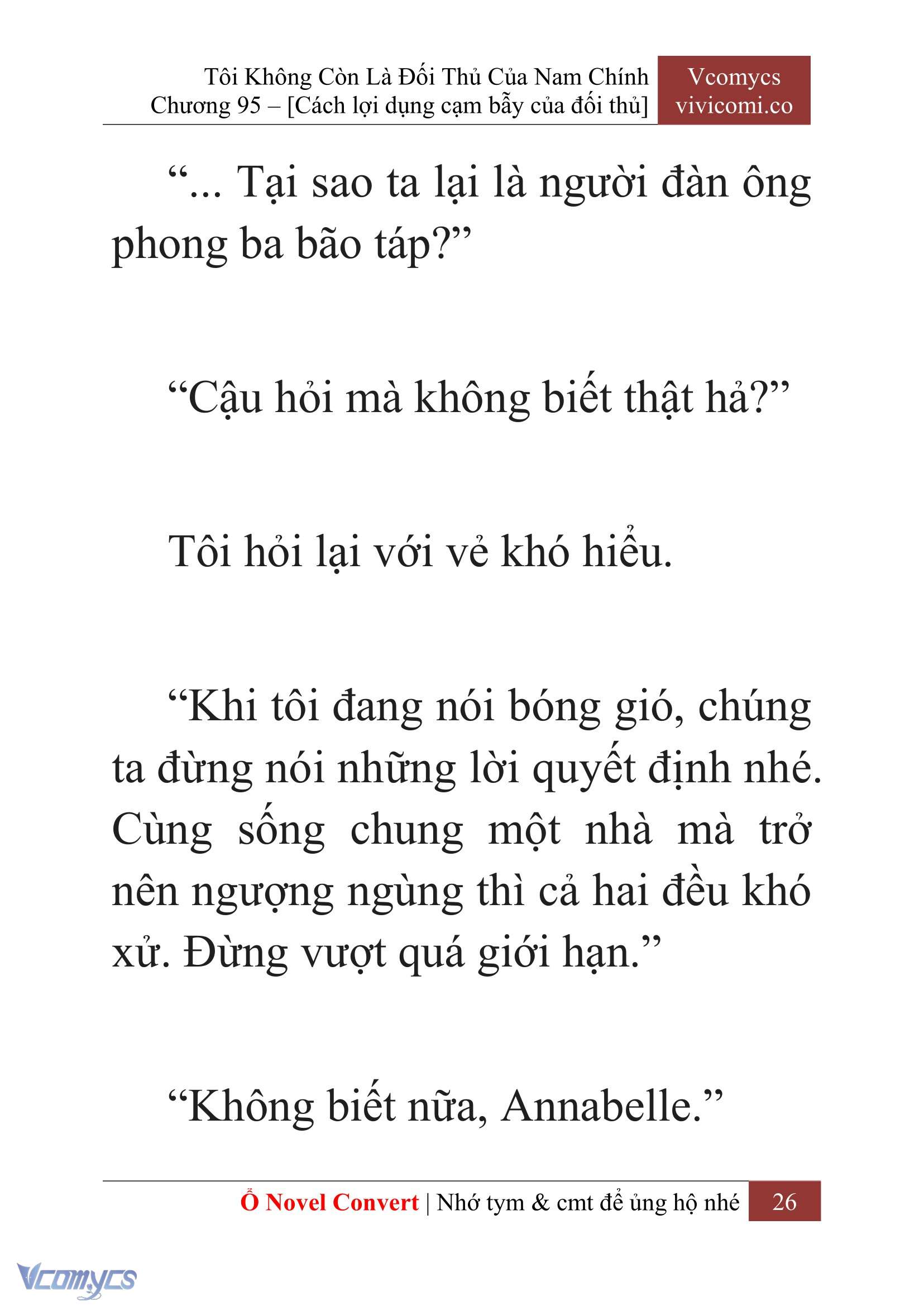 [Novel] Tôi Không Còn Là Đối Thủ Của Nam Chính Chap 95 - Trang 2