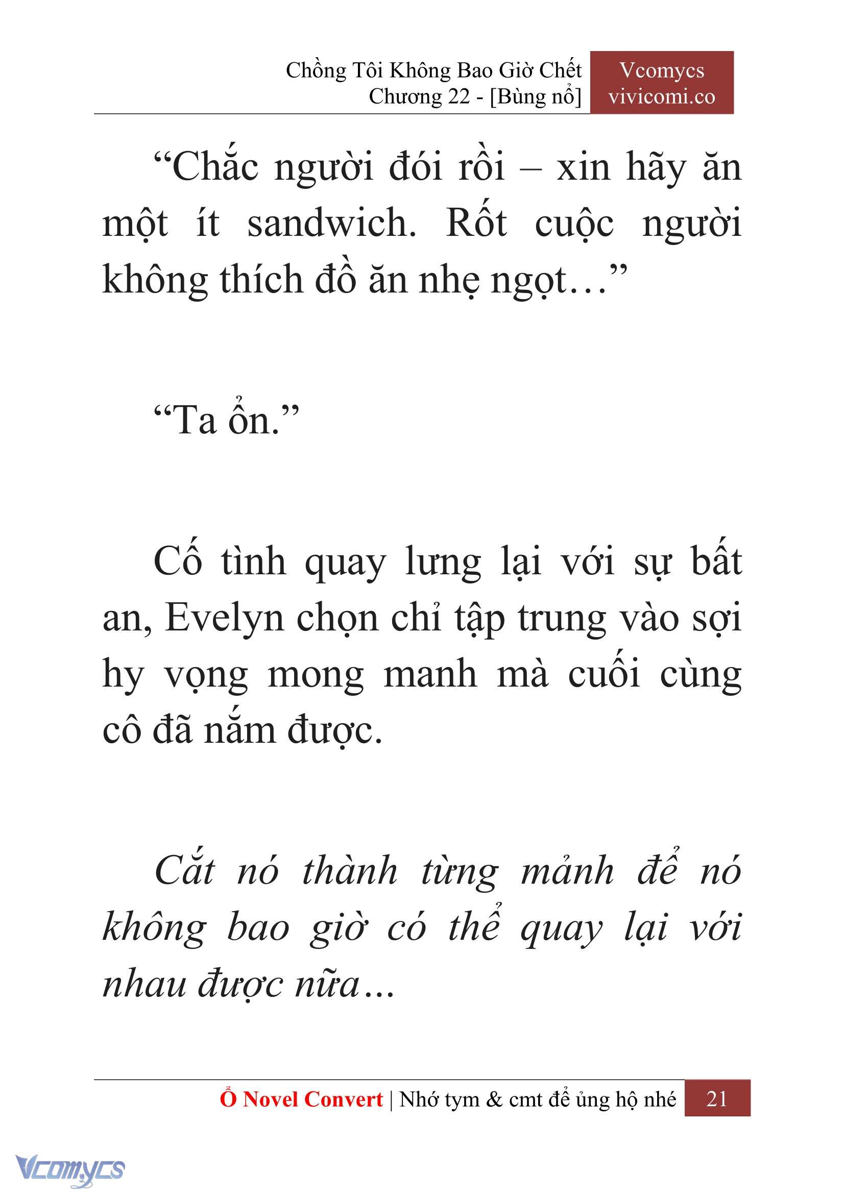 [Novel] Chồng Tôi Không Bao Giờ Chết Chap 22 - Trang 2