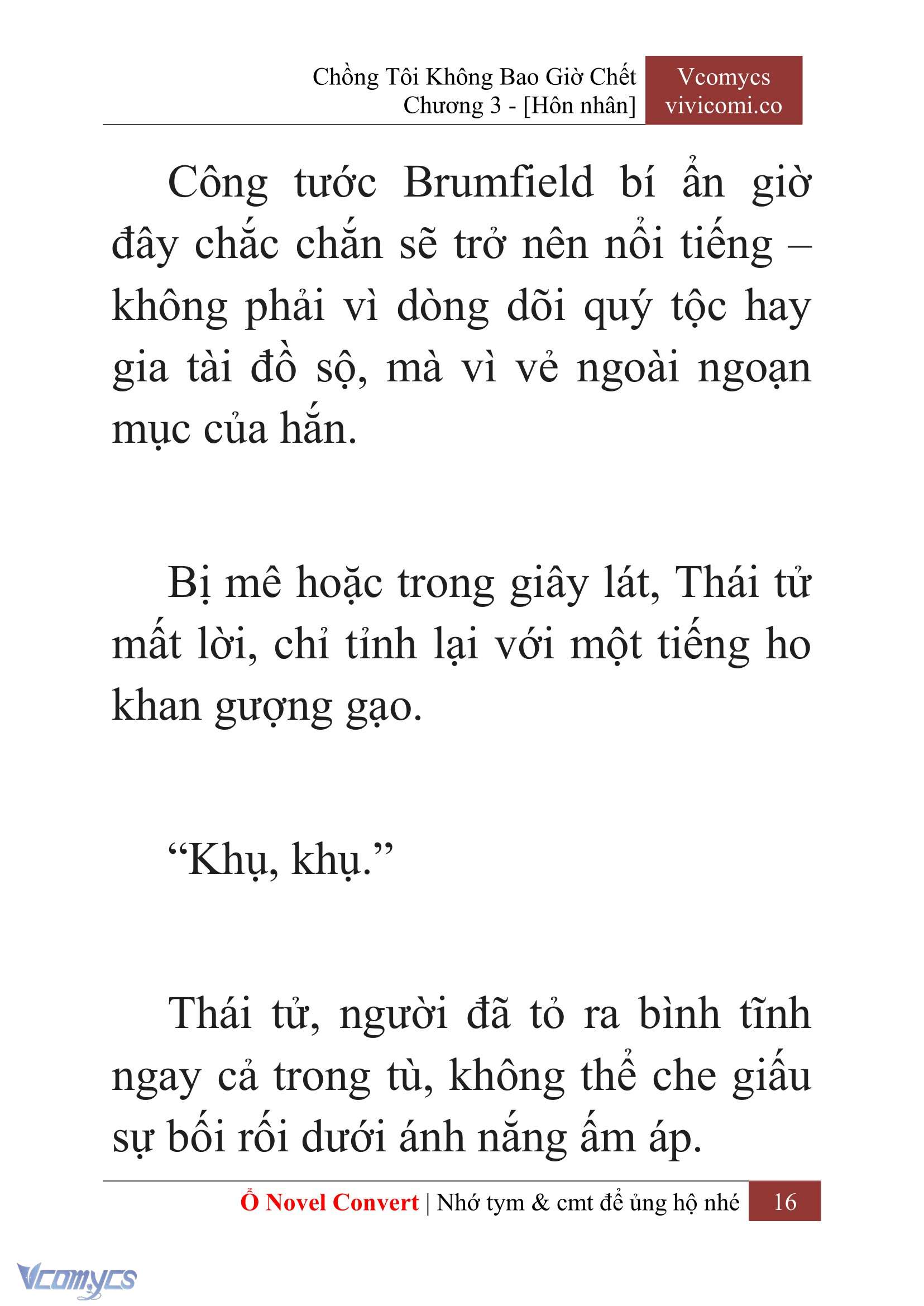 [Novel] Chồng Tôi Không Bao Giờ Chết Chap 3 - Next Chap 4