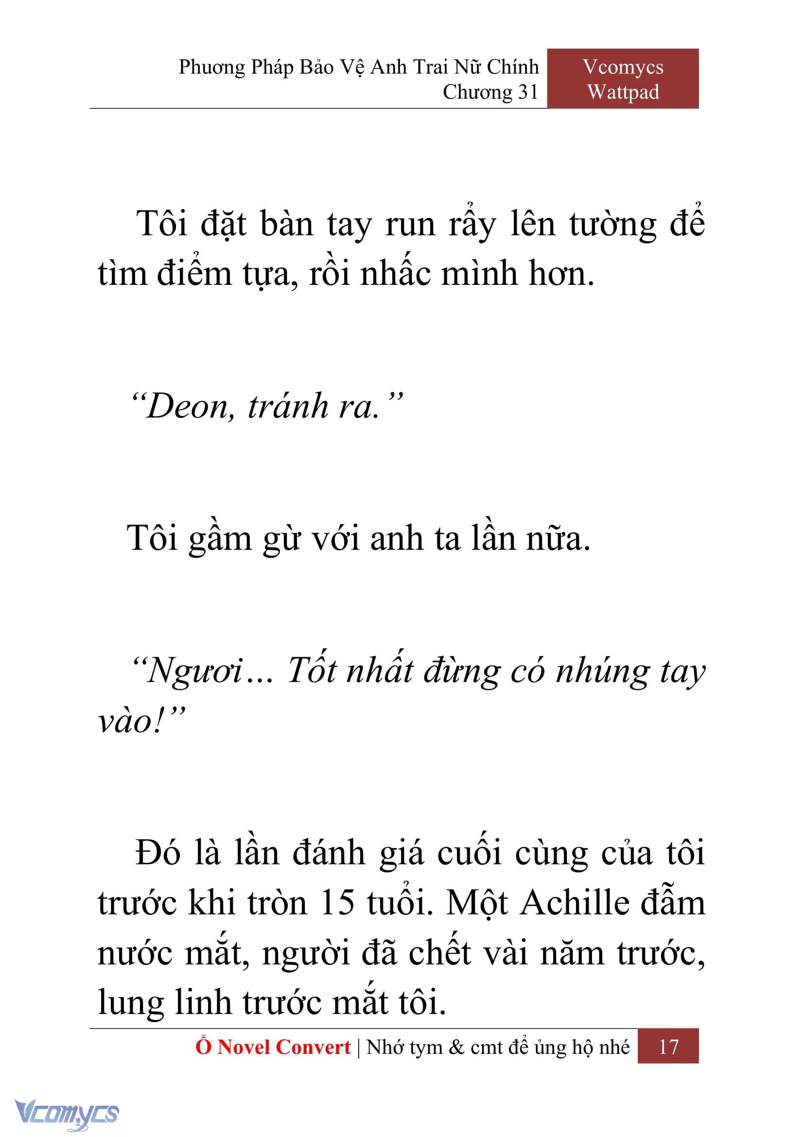[Novel] Phương Pháp Bảo Vệ Anh Trai Nữ Chính Chap 31 - Next Chap 32