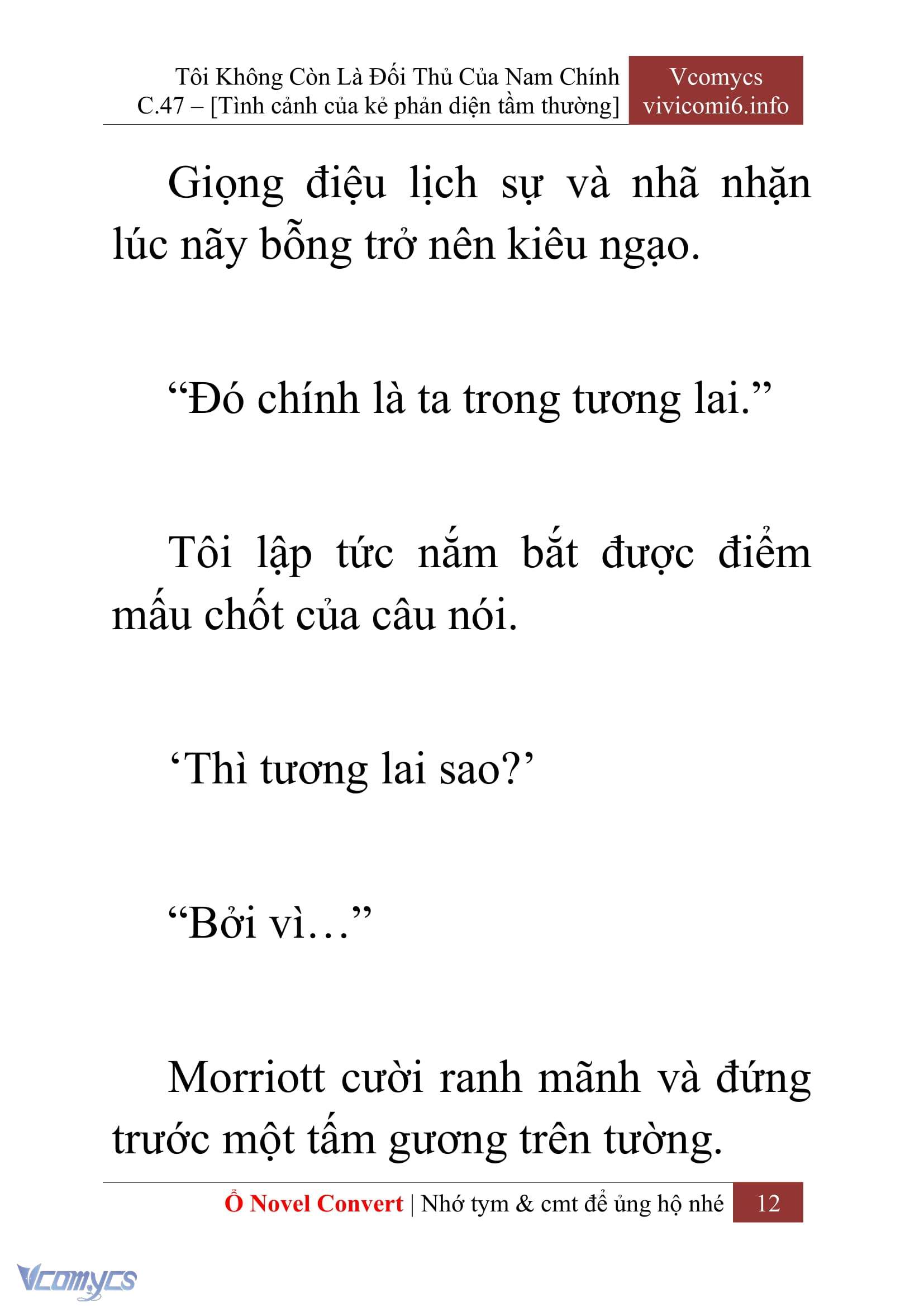[Novel] Tôi Không Còn Là Đối Thủ Của Nam Chính Chap 47 - Trang 2