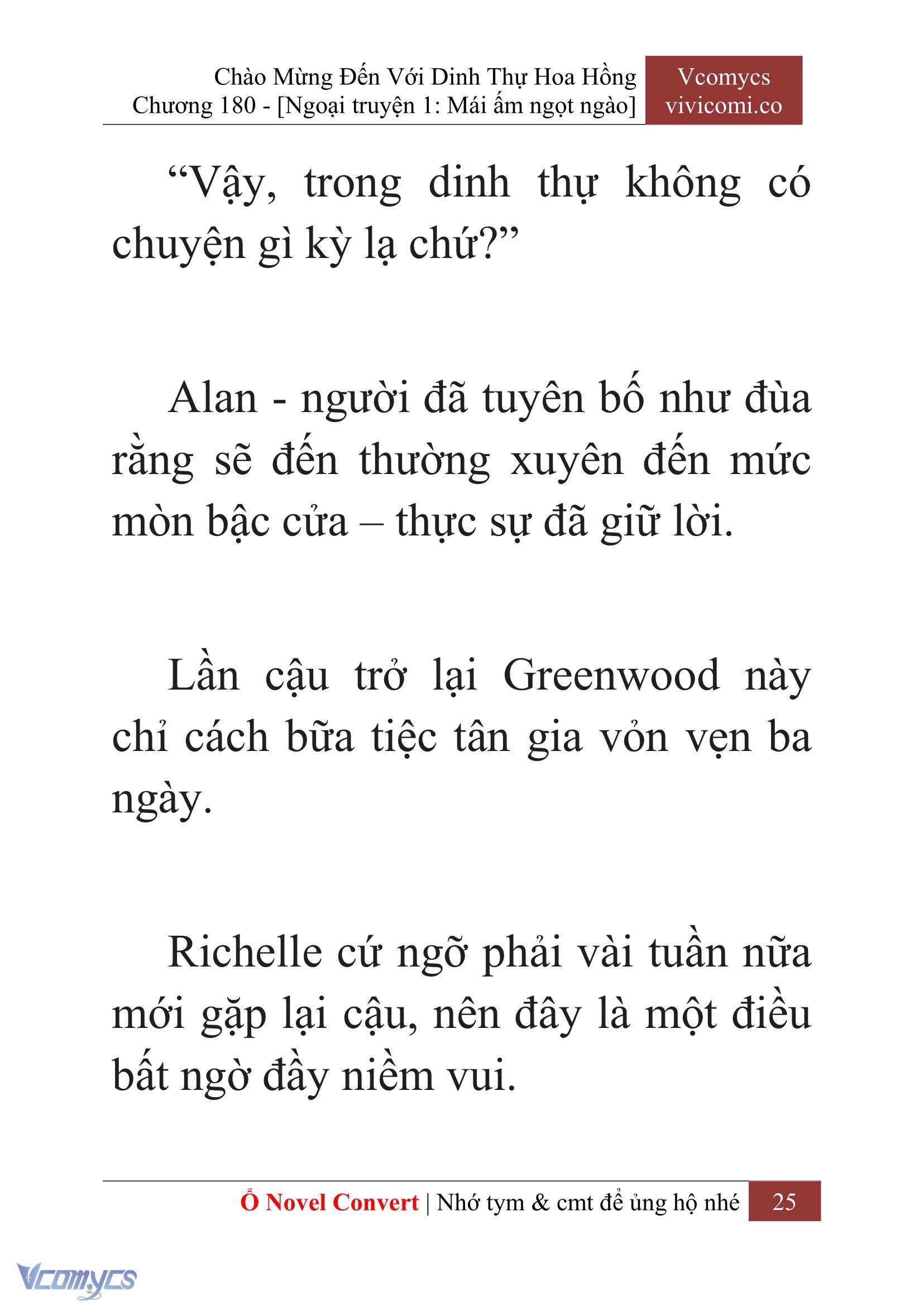 [Novel] Chào Mừng Đến Với Dinh Thự Hoa Hồng Chap 180 - Trang 2