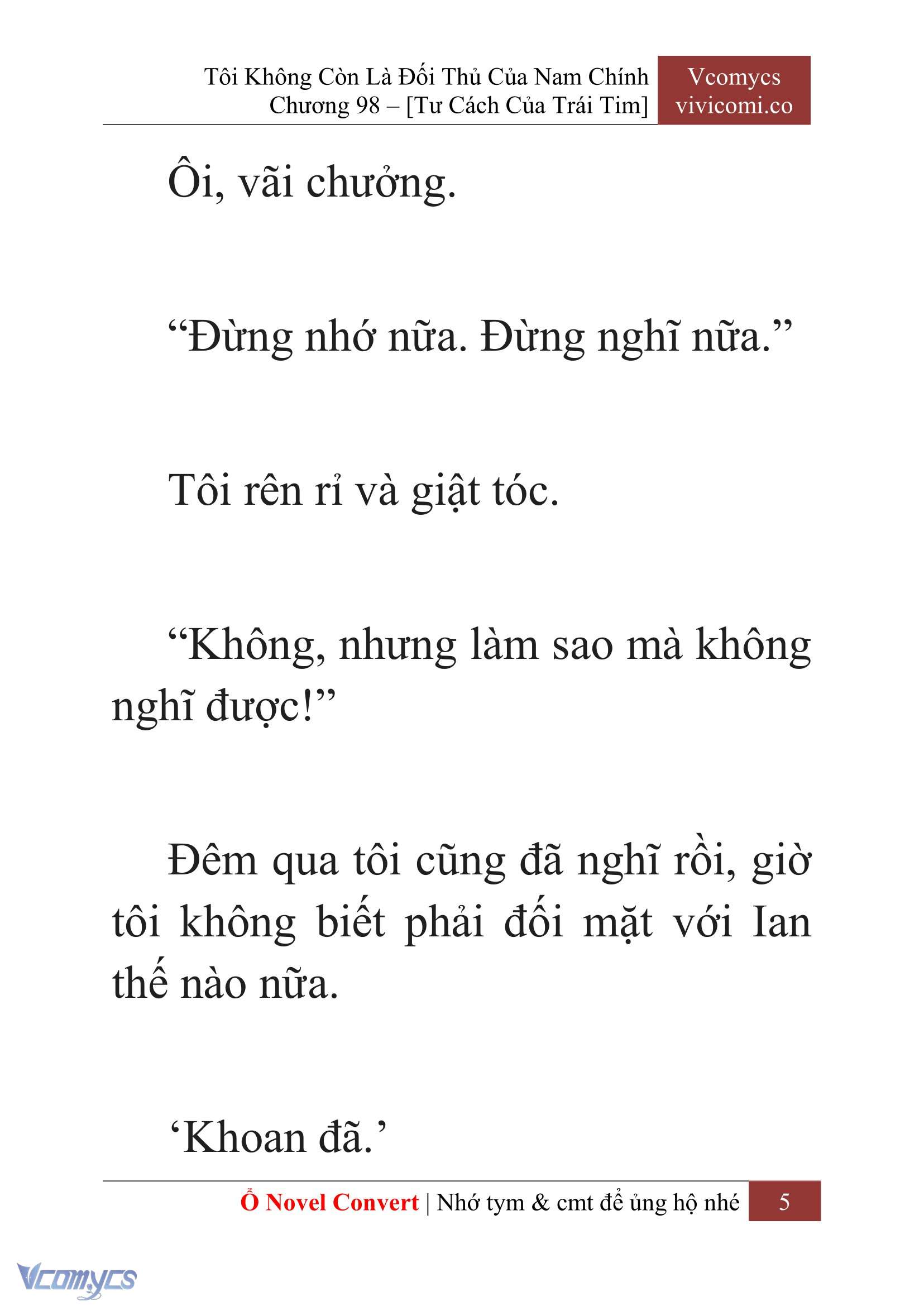 [Novel] Tôi Không Còn Là Đối Thủ Của Nam Chính Chap 98 - Next Chap 99