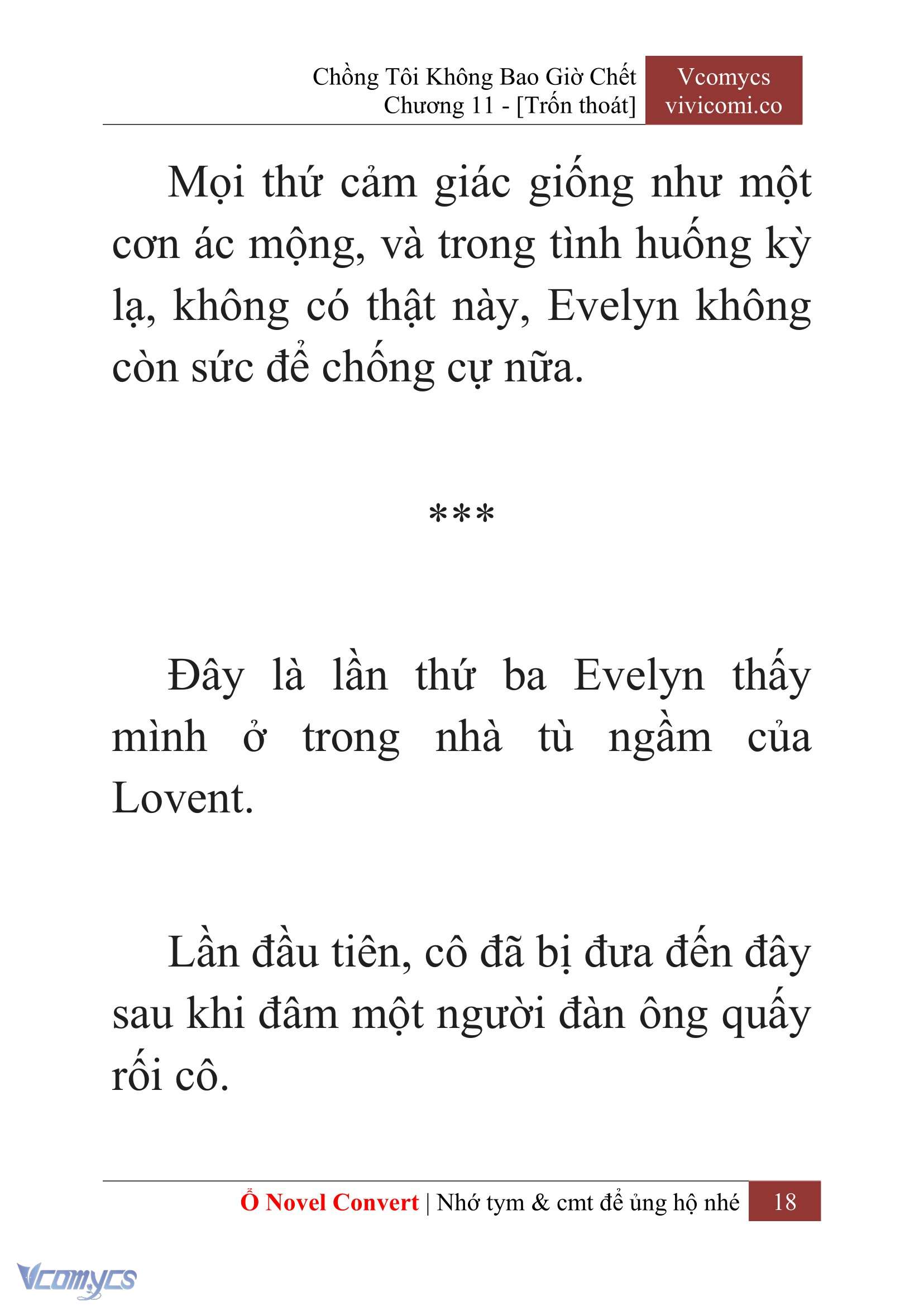 [Novel] Chồng Tôi Không Bao Giờ Chết Chap 11 - Next Chap 12