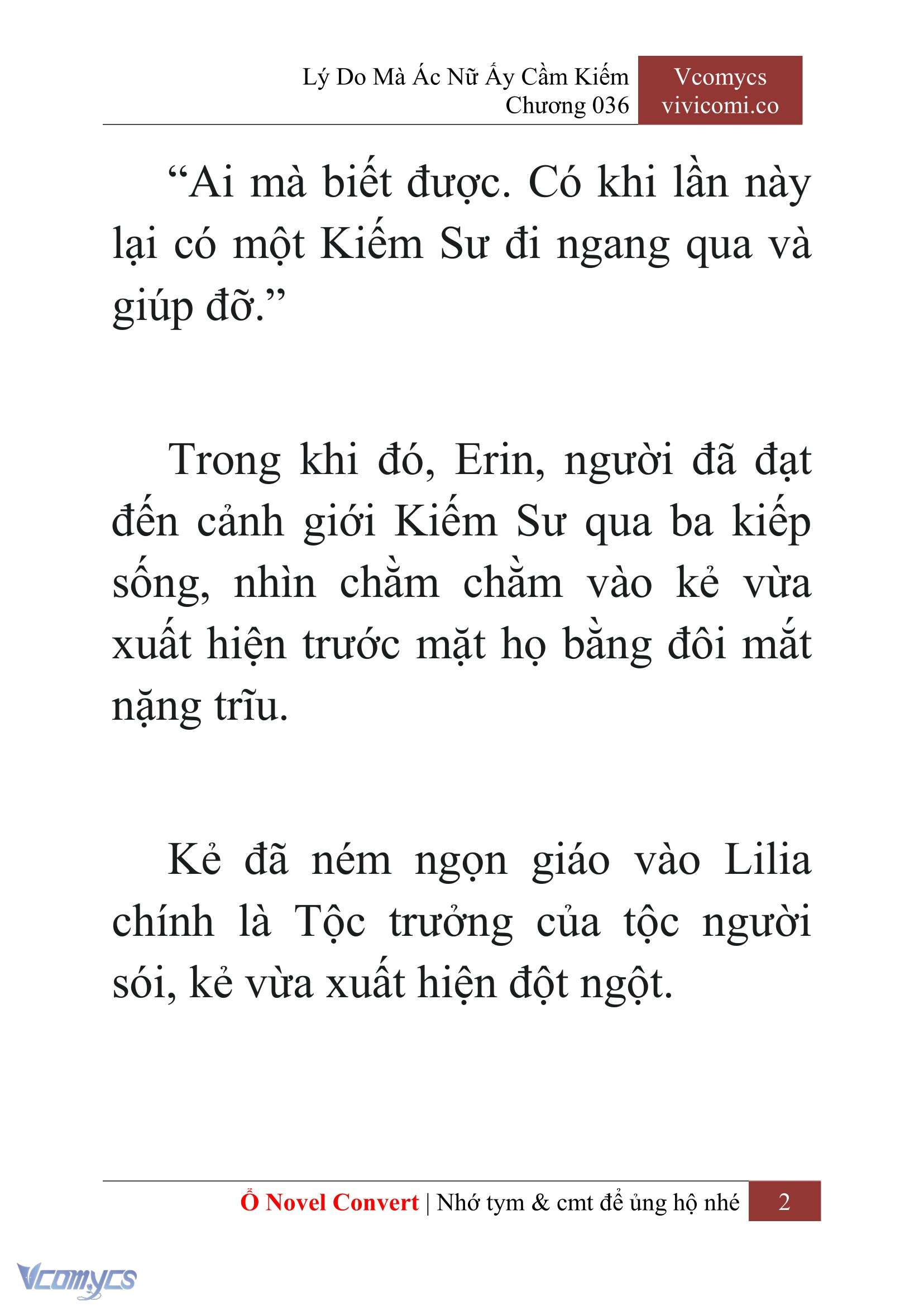 [Novel] Lý Do Mà Ác Nữ Ấy Cầm Kiếm Chap 36 - Next Chap 37