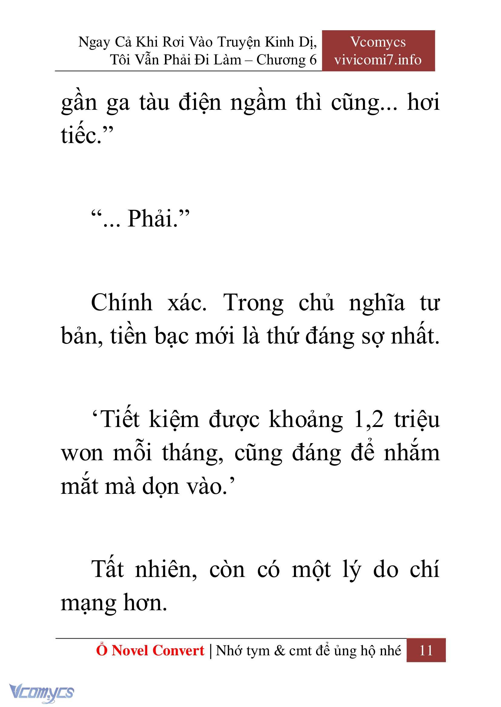 [Novel] Ngay Cả Khi Rơi Vào Truyện Kinh Dị, Tôi Vẫn Phải Đi Làm Chap 6 - Next Chap 7