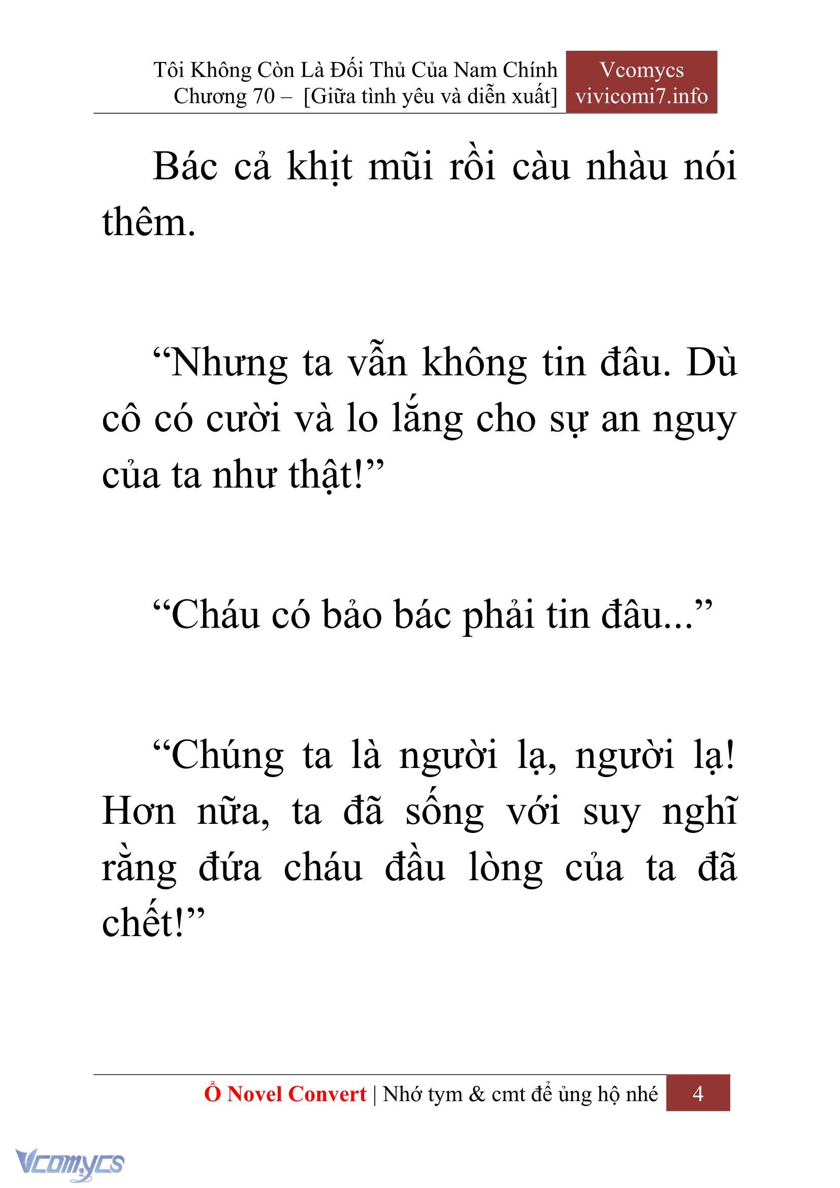 [Novel] Tôi Không Còn Là Đối Thủ Của Nam Chính Chap 70 - Trang 2
