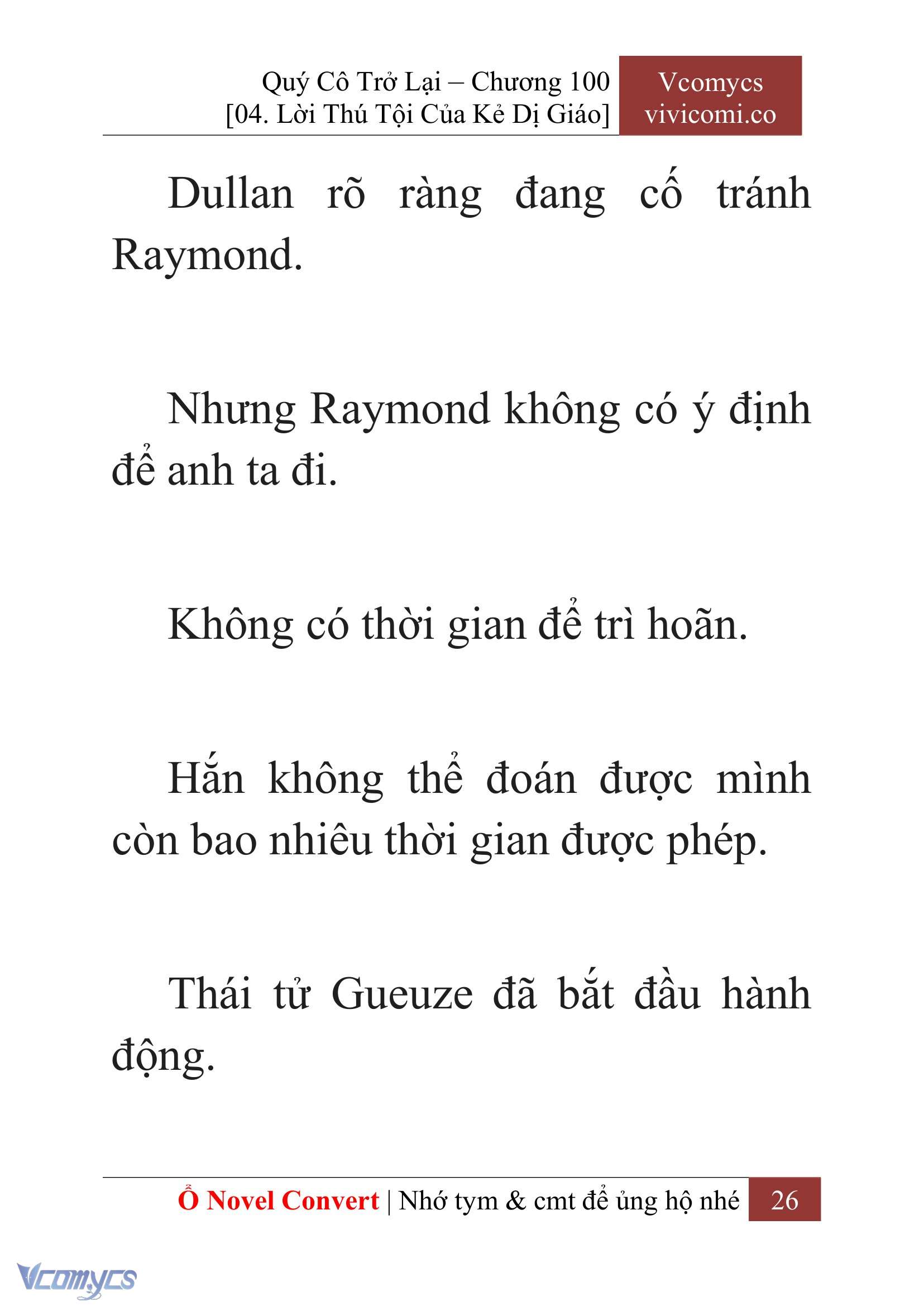 [Novel] Quý Cô Trở Lại Chap 100 - Next 