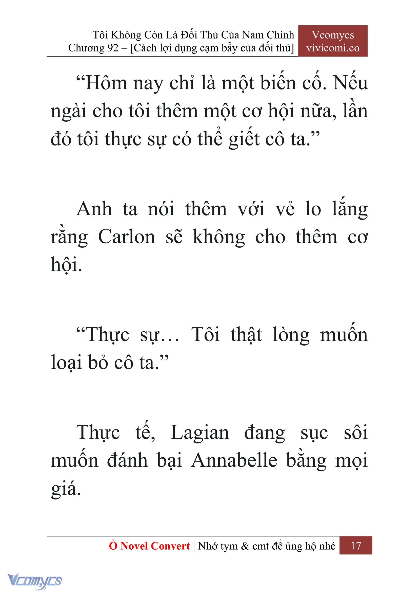 [Novel] Tôi Không Còn Là Đối Thủ Của Nam Chính Chap 92 - Trang 2