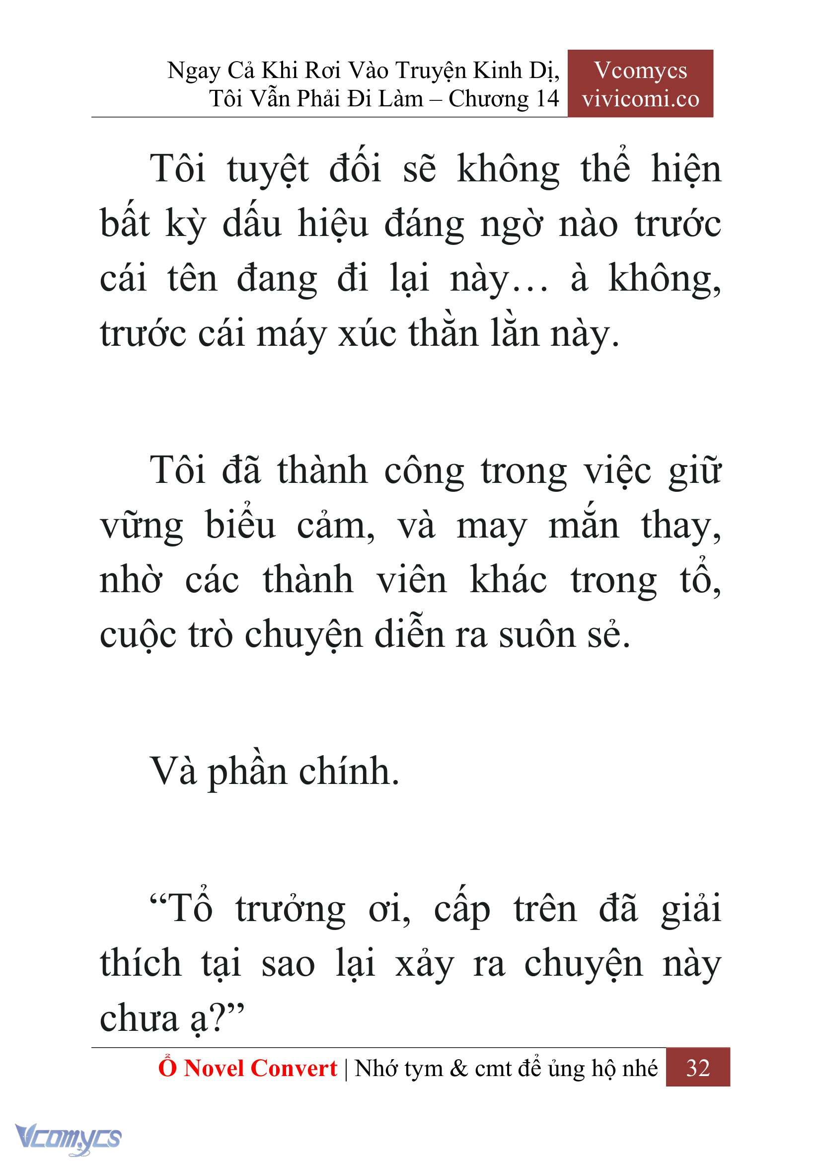 [Novel] Ngay Cả Khi Rơi Vào Truyện Kinh Dị, Tôi Vẫn Phải Đi Làm Chap 14 - Next 