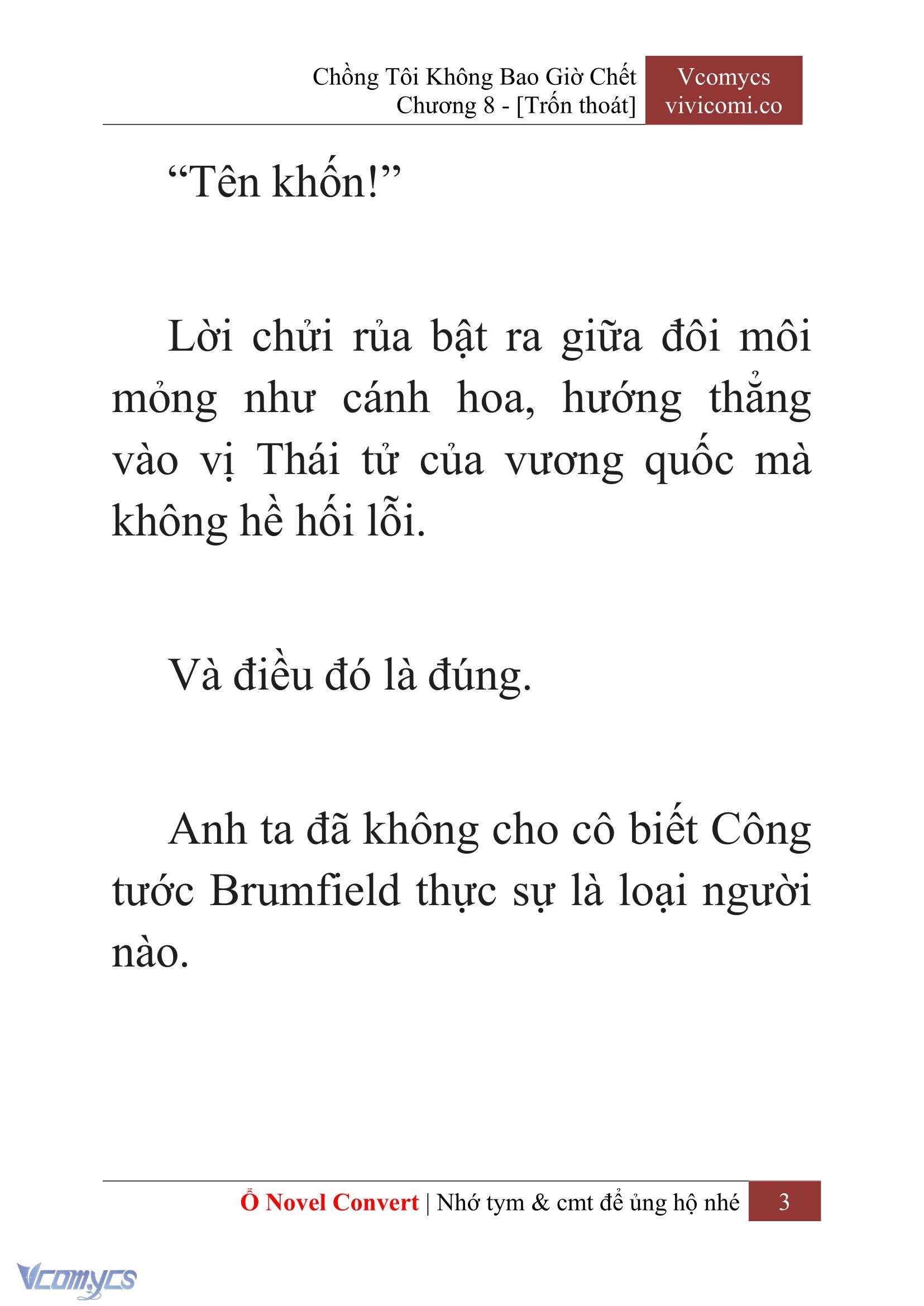 [Novel] Chồng Tôi Không Bao Giờ Chết Chap 8 - Next Chap 9