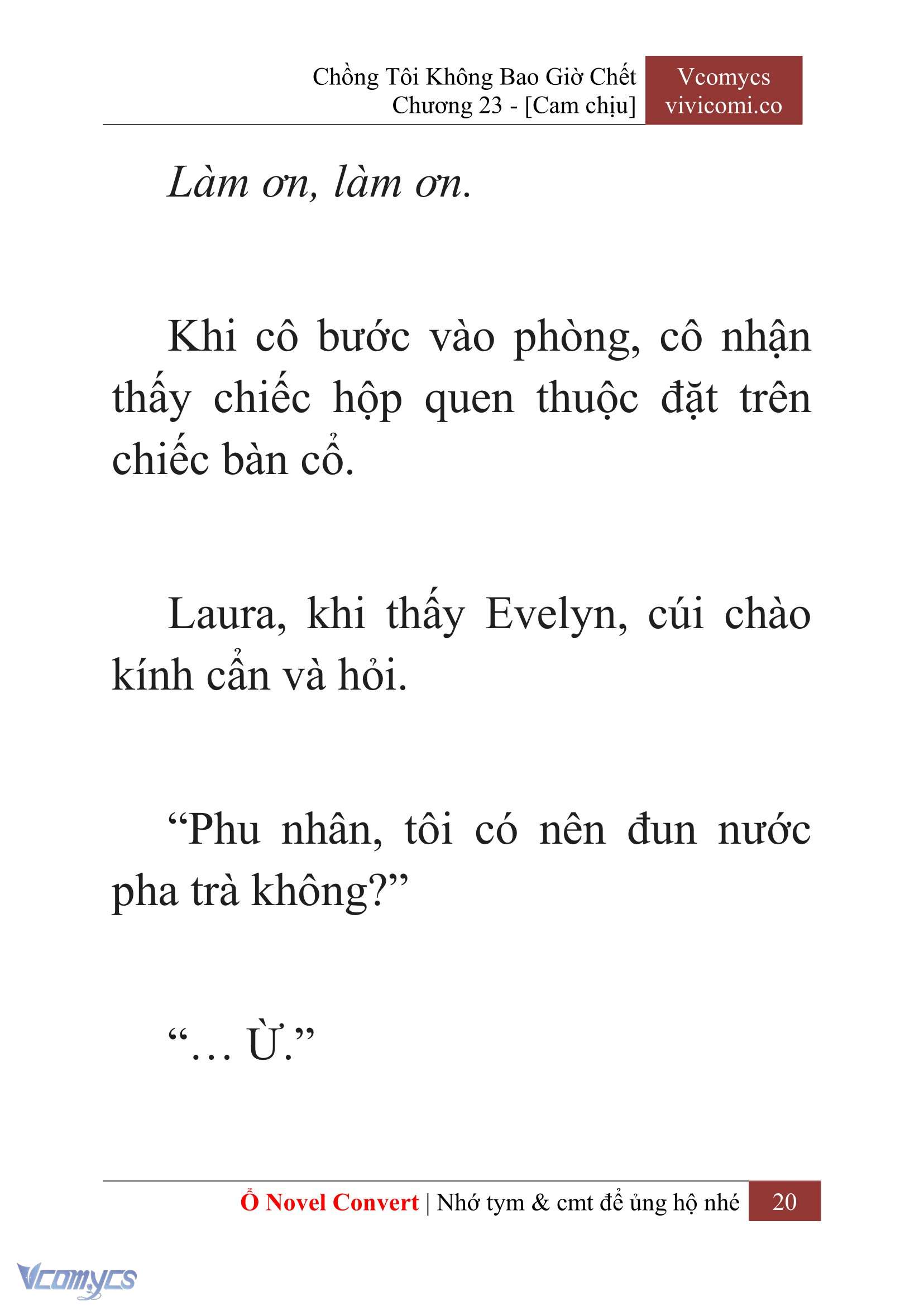 [Novel] Chồng Tôi Không Bao Giờ Chết Chap 23 - Trang 2