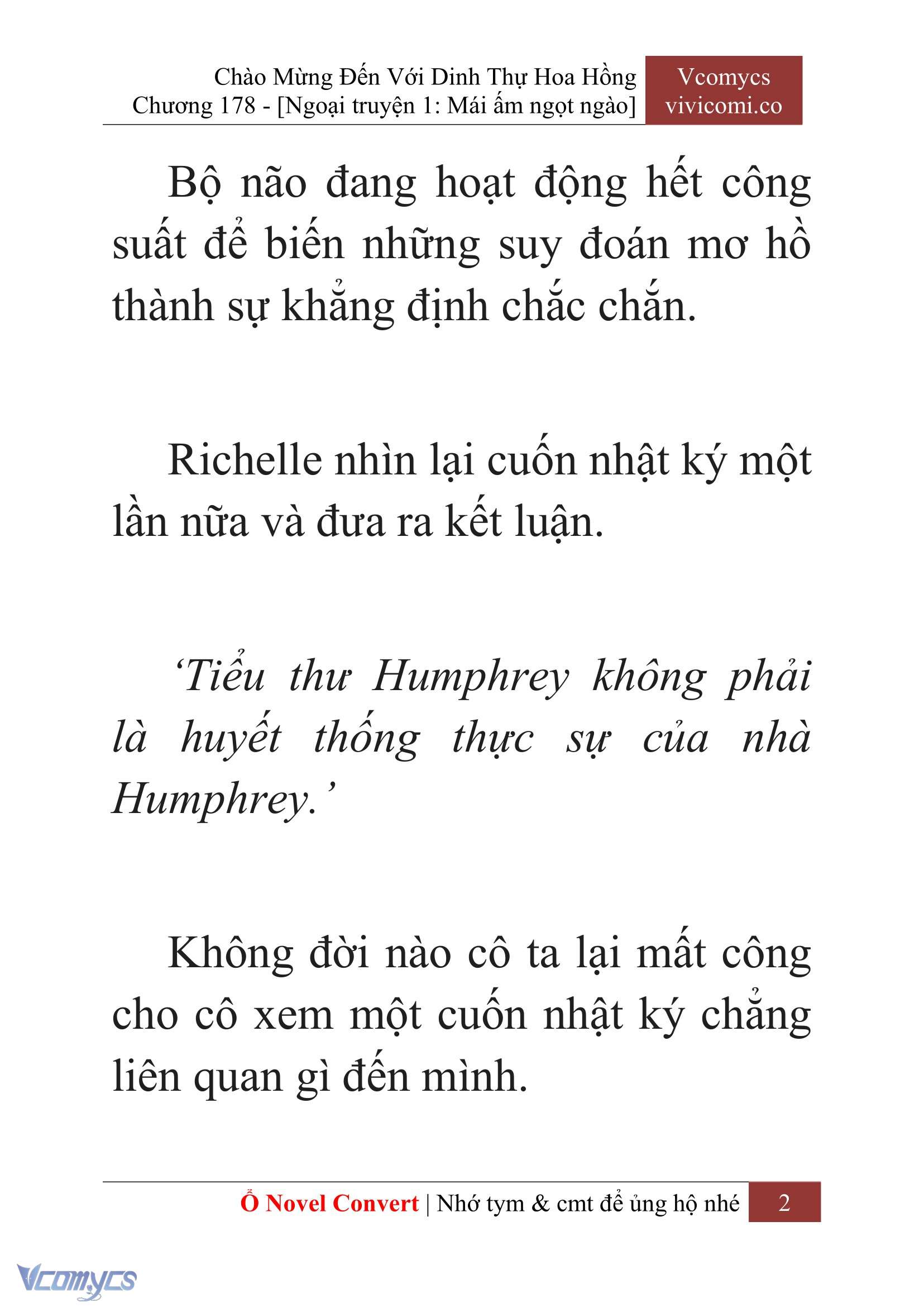 [Novel] Chào Mừng Đến Với Dinh Thự Hoa Hồng Chap 178 - Trang 2