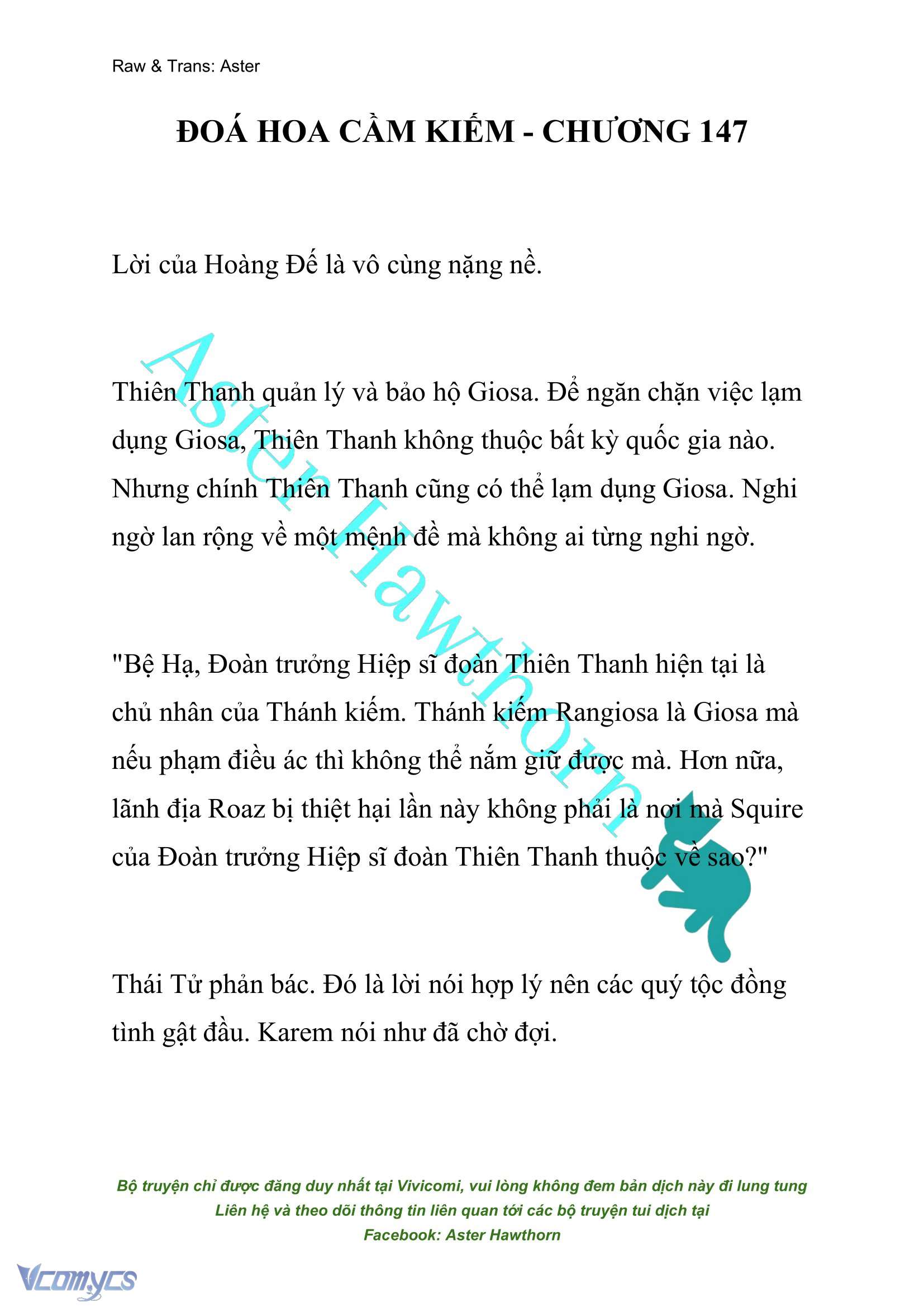 [NOVEL] Đóa Hoa Cầm Kiếm Chap 147 - Next Chap 148