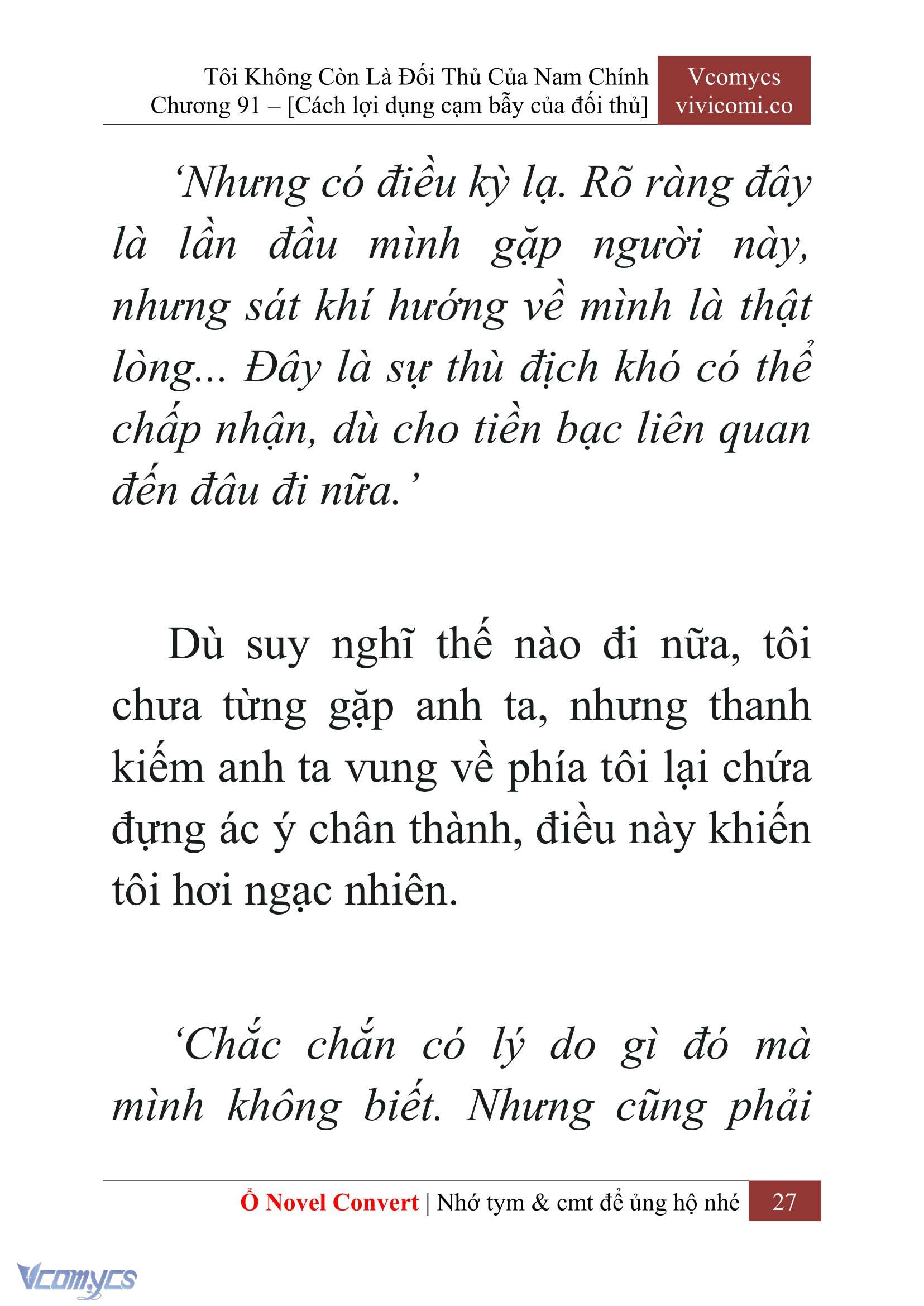 [Novel] Tôi Không Còn Là Đối Thủ Của Nam Chính Chap 91 - Trang 2