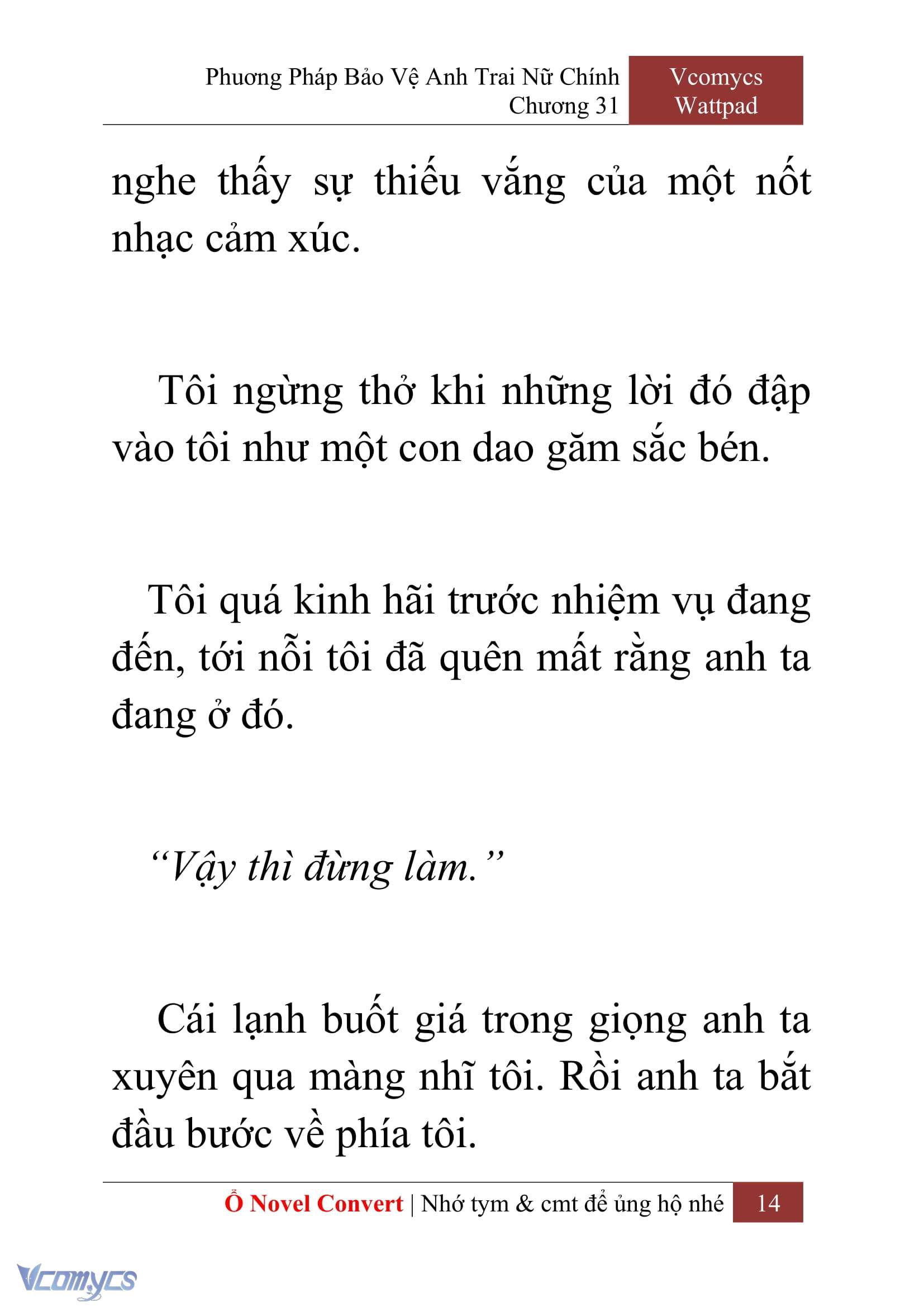 [Novel] Phương Pháp Bảo Vệ Anh Trai Nữ Chính Chap 31 - Next Chap 32