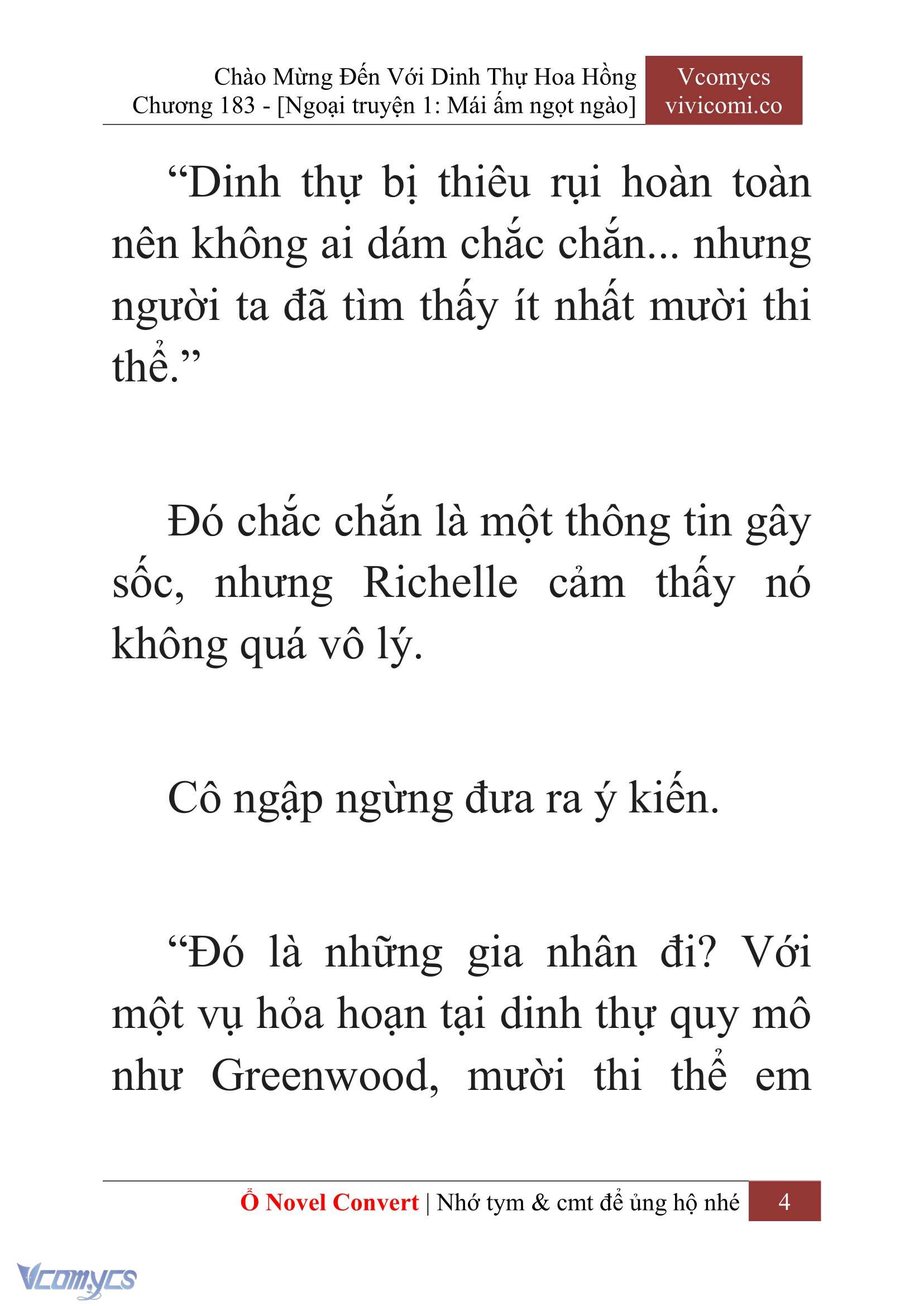 [Novel] Chào Mừng Đến Với Dinh Thự Hoa Hồng Chap 183 - Next Chap 184