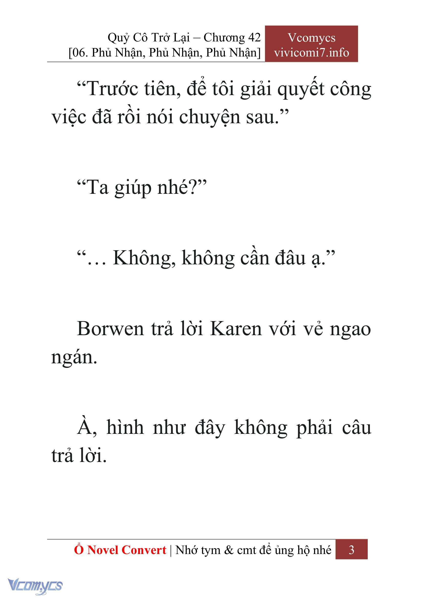 [Novel] Quý Cô Trở Lại Chap 42 - Next Chap 43