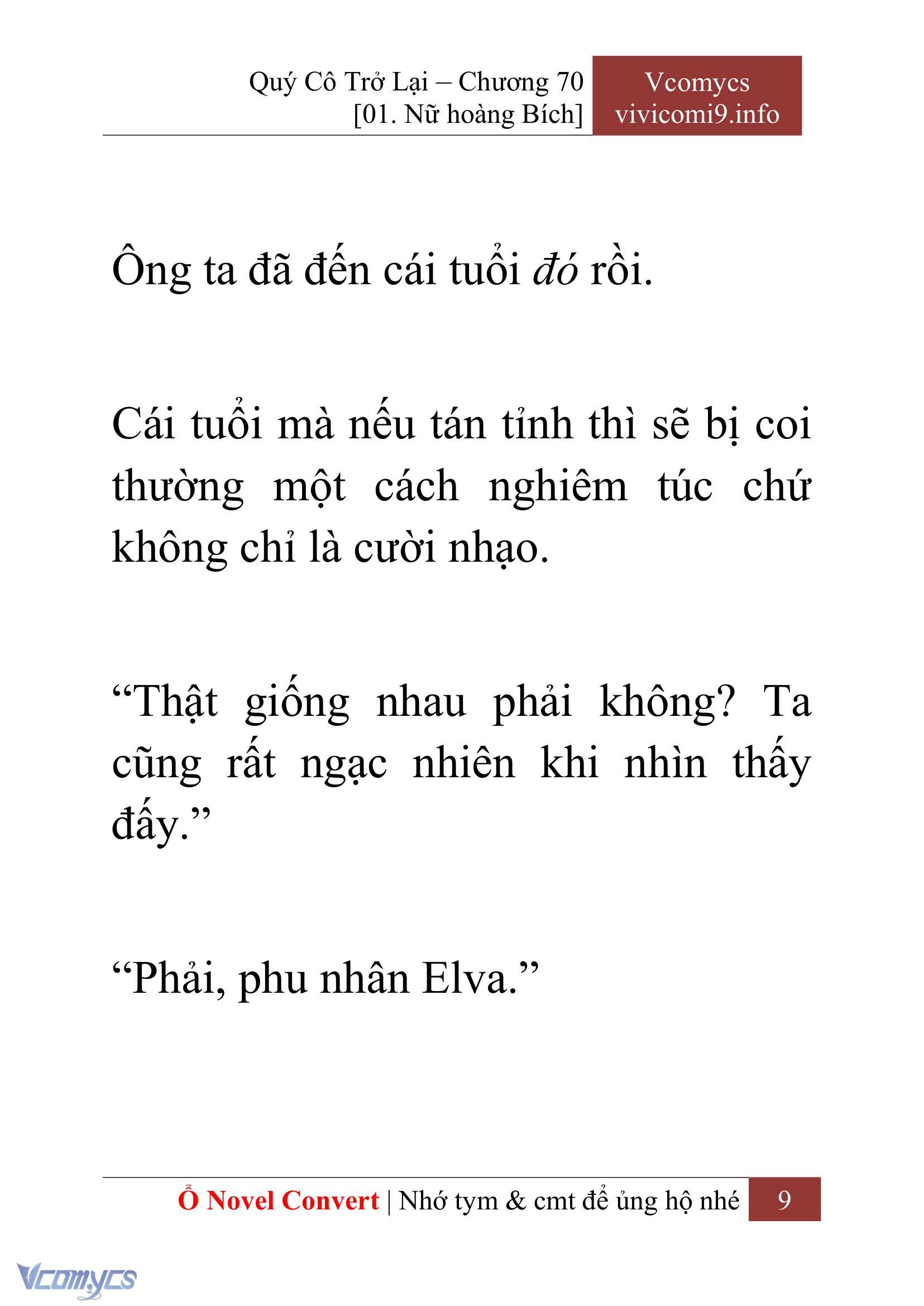 [Novel] Quý Cô Trở Lại Chap 70 - Next Chap 71