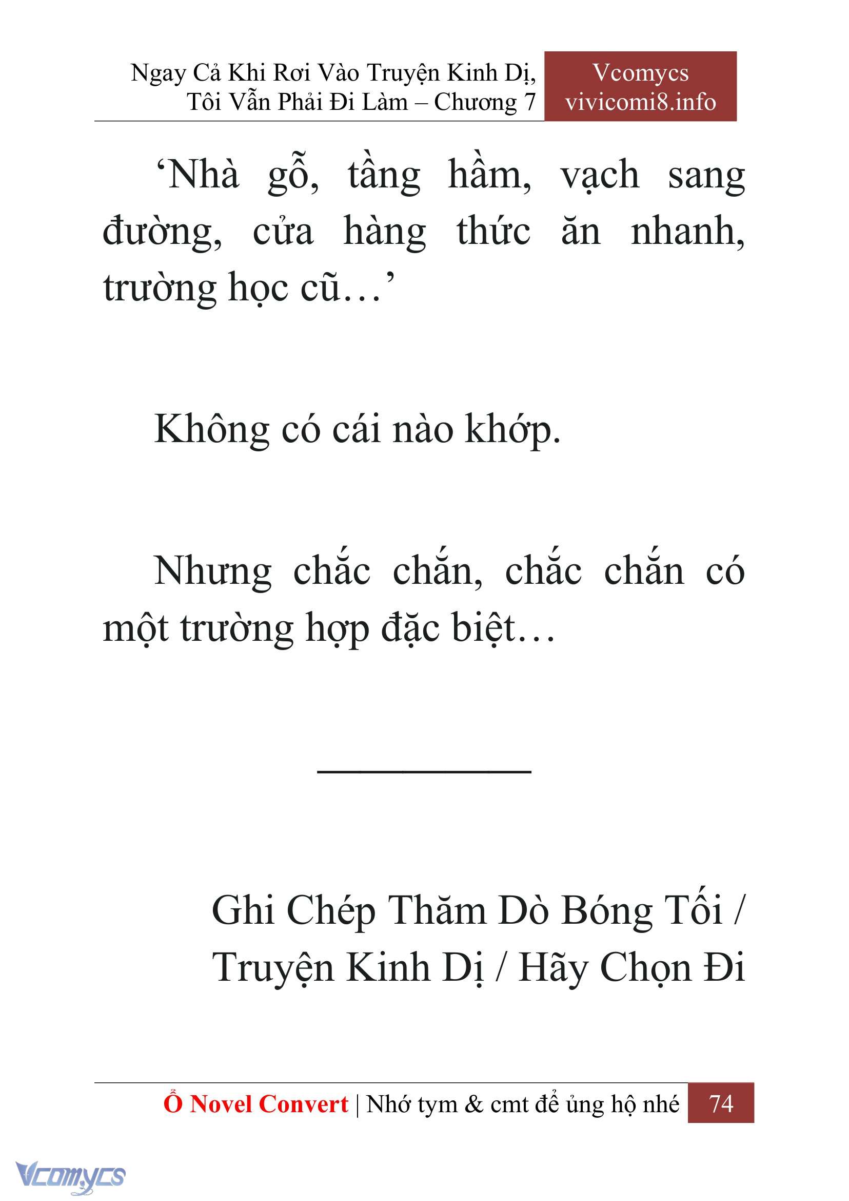 [Novel] Ngay Cả Khi Rơi Vào Truyện Kinh Dị, Tôi Vẫn Phải Đi Làm Chap 7 - Next Chap 8