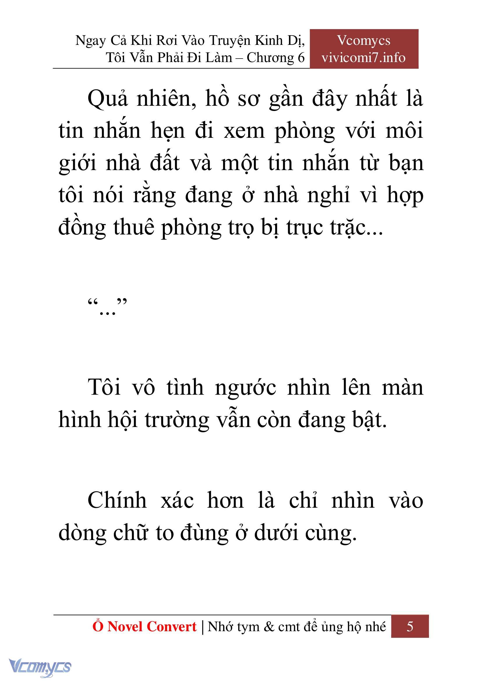 [Novel] Ngay Cả Khi Rơi Vào Truyện Kinh Dị, Tôi Vẫn Phải Đi Làm Chap 6 - Next Chap 7