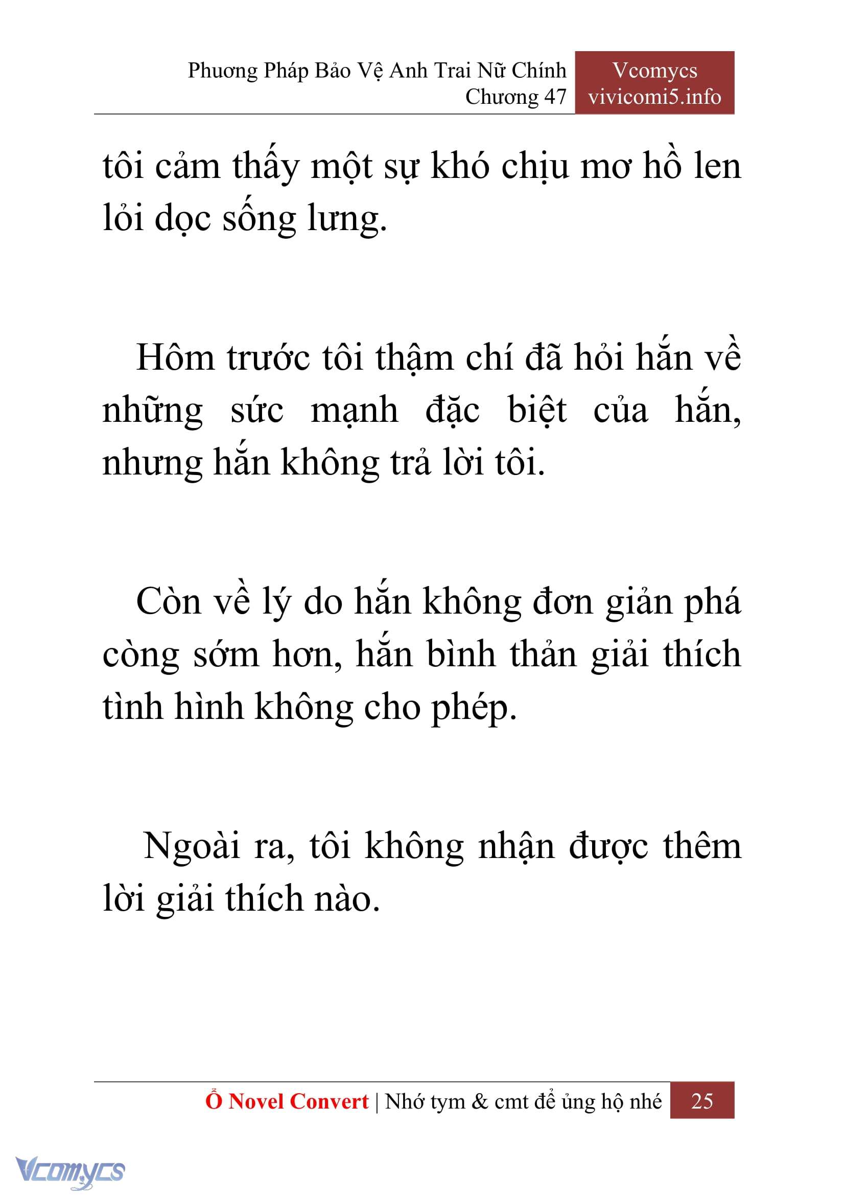 [Novel] Phương Pháp Bảo Vệ Anh Trai Nữ Chính Chap 47 - Next Chap 48