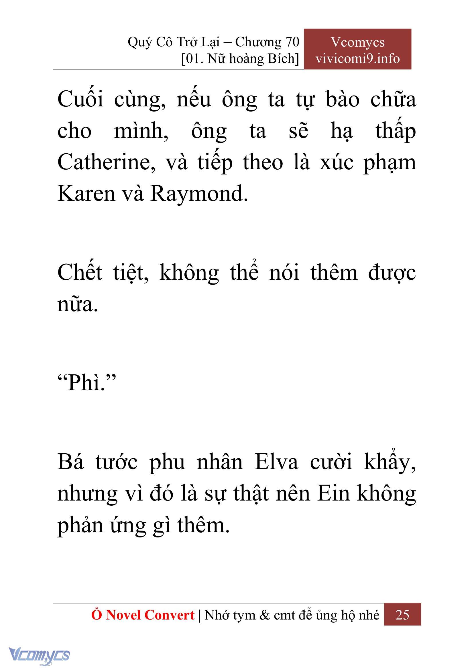 [Novel] Quý Cô Trở Lại Chap 70 - Next Chap 71