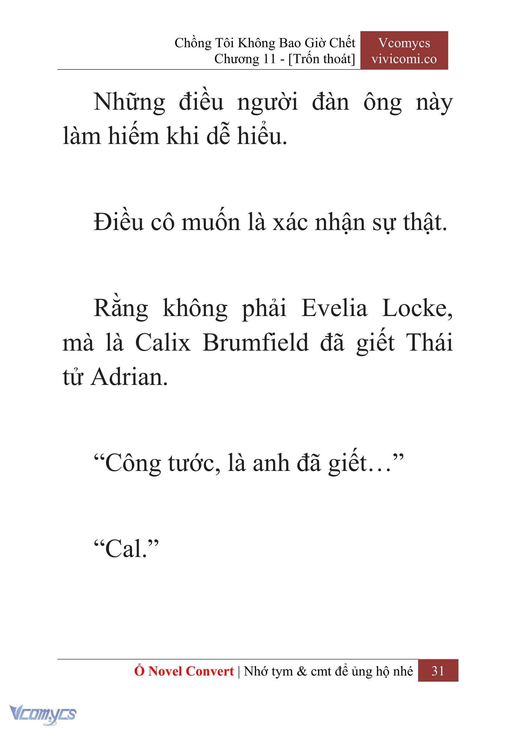 [Novel] Chồng Tôi Không Bao Giờ Chết Chap 11 - Next Chap 12