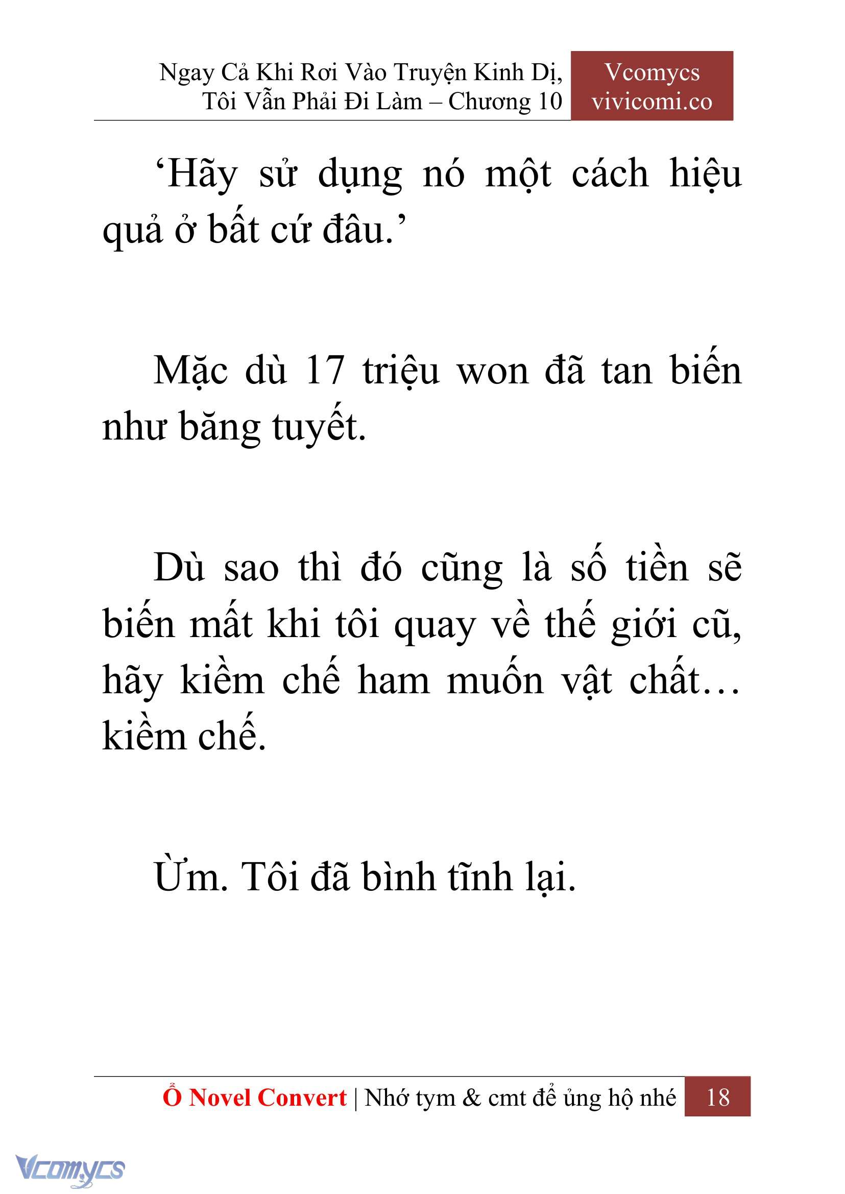 [Novel] Ngay Cả Khi Rơi Vào Truyện Kinh Dị, Tôi Vẫn Phải Đi Làm Chap 10 - Next Chap 11