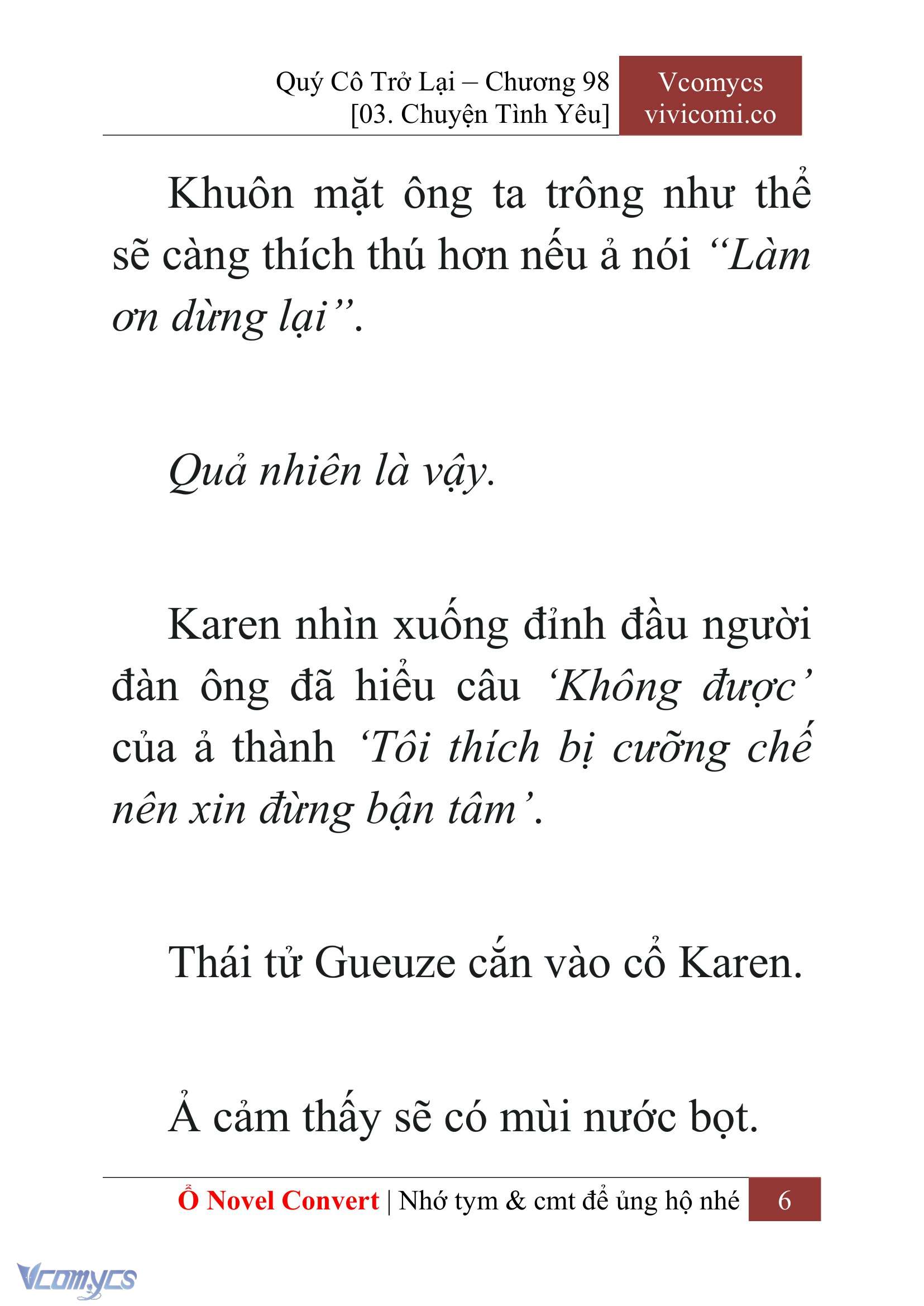 [Novel] Quý Cô Trở Lại Chap 98 - Next Chap 99