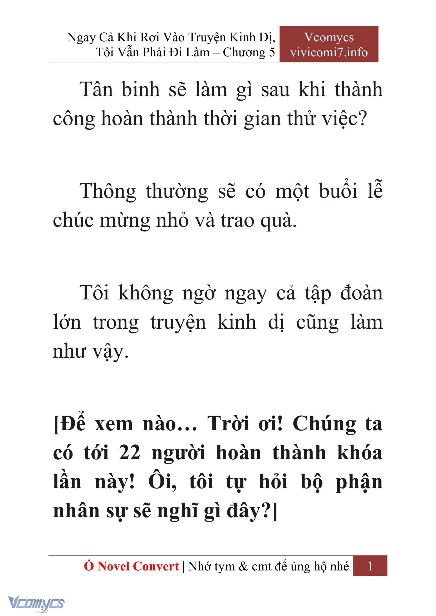 [Novel] Ngay Cả Khi Rơi Vào Truyện Kinh Dị, Tôi Vẫn Phải Đi Làm Chap 5 - Next Chap 6