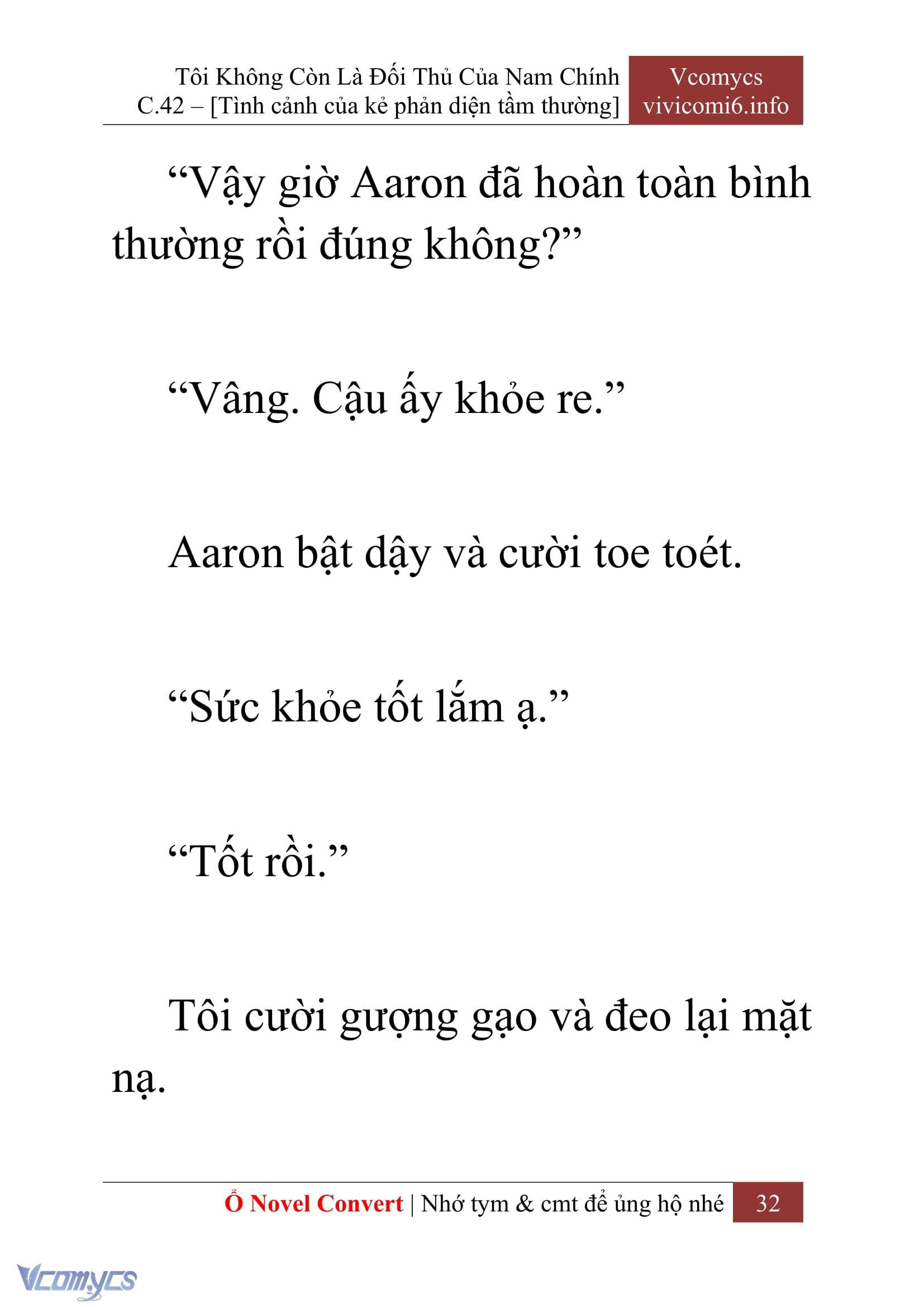 [Novel] Tôi Không Còn Là Đối Thủ Của Nam Chính Chap 42 - Trang 2