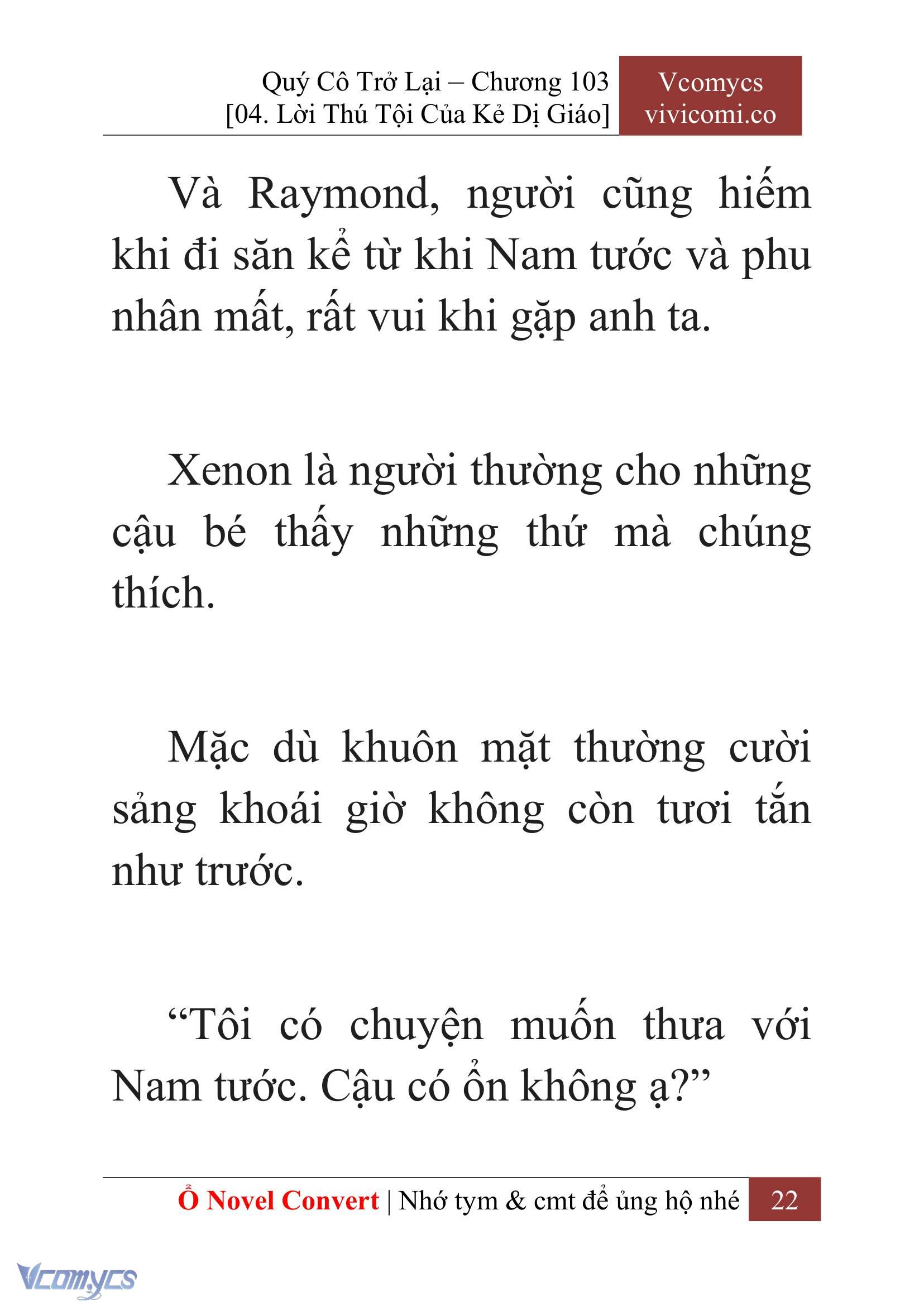 [Novel] Quý Cô Trở Lại Chap 103 - Next Chap 104
