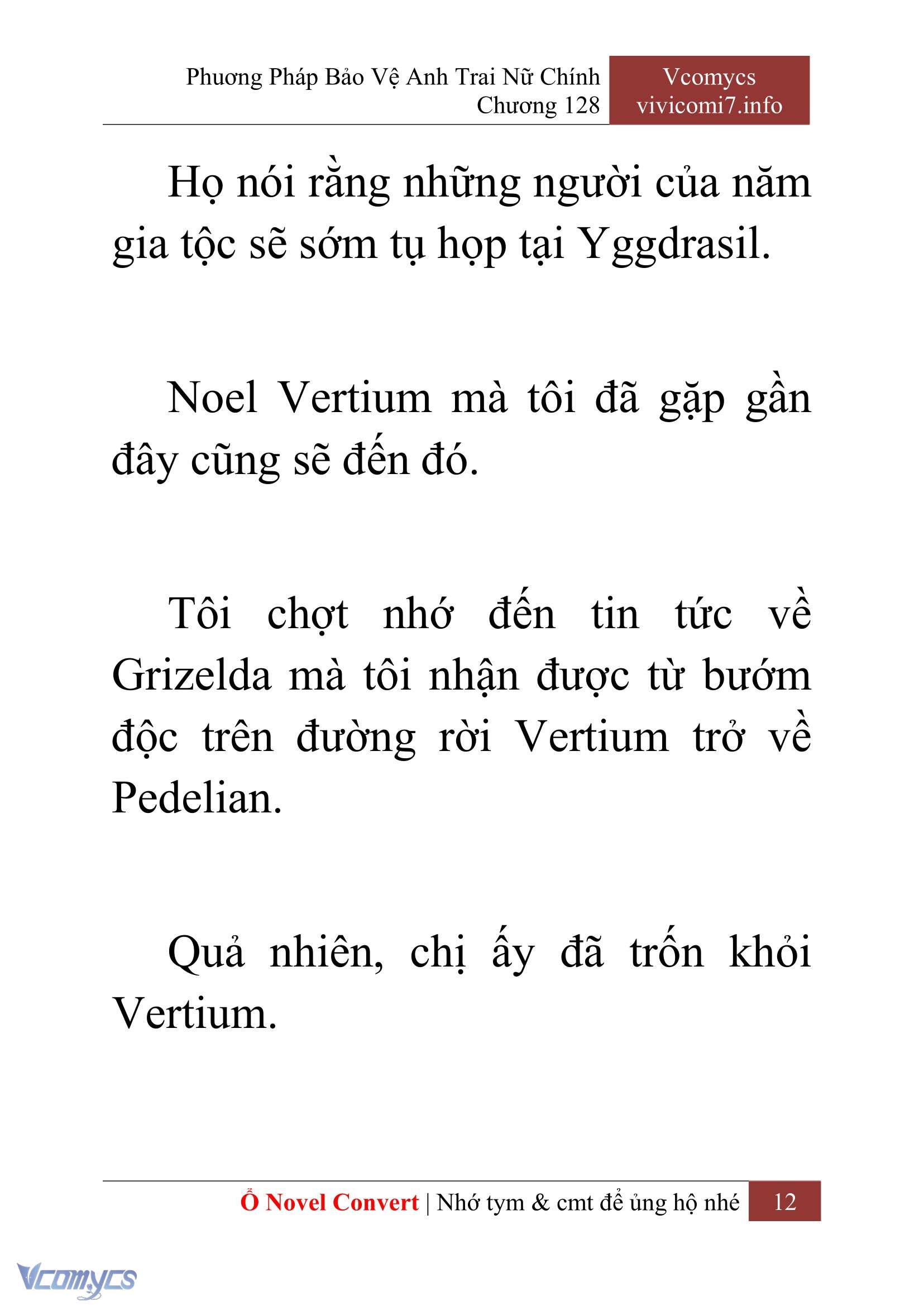 [Novel] Phương Pháp Bảo Vệ Anh Trai Nữ Chính Chap 128 - Next Chap 129