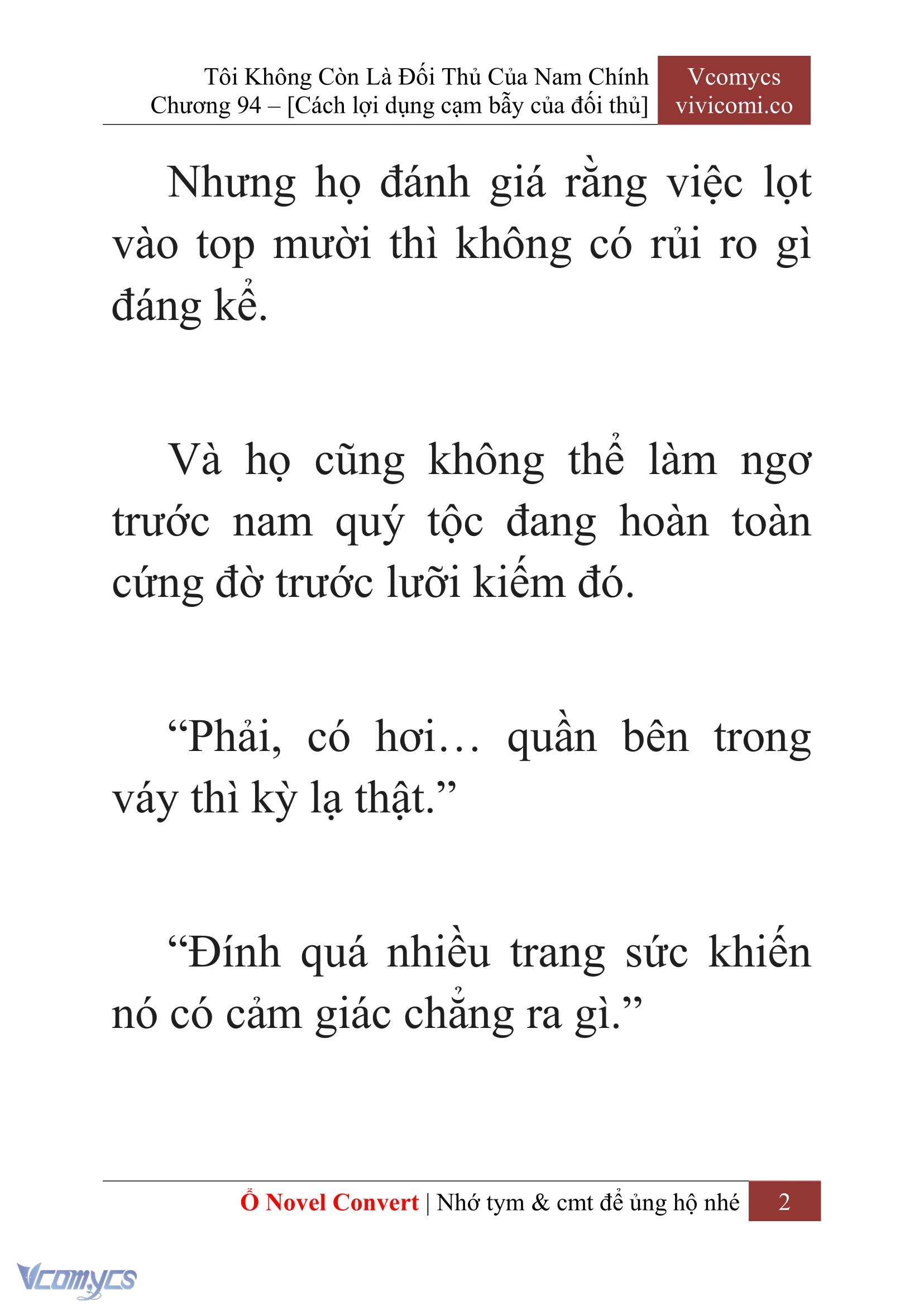 [Novel] Tôi Không Còn Là Đối Thủ Của Nam Chính Chap 94 - Trang 2