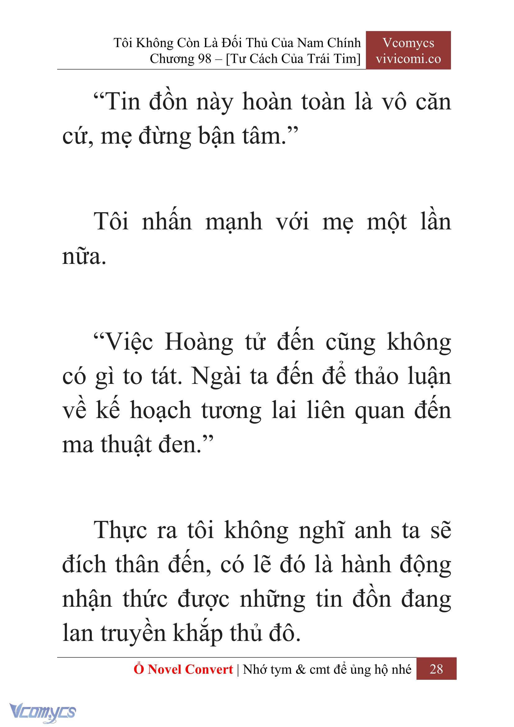 [Novel] Tôi Không Còn Là Đối Thủ Của Nam Chính Chap 98 - Next Chap 99