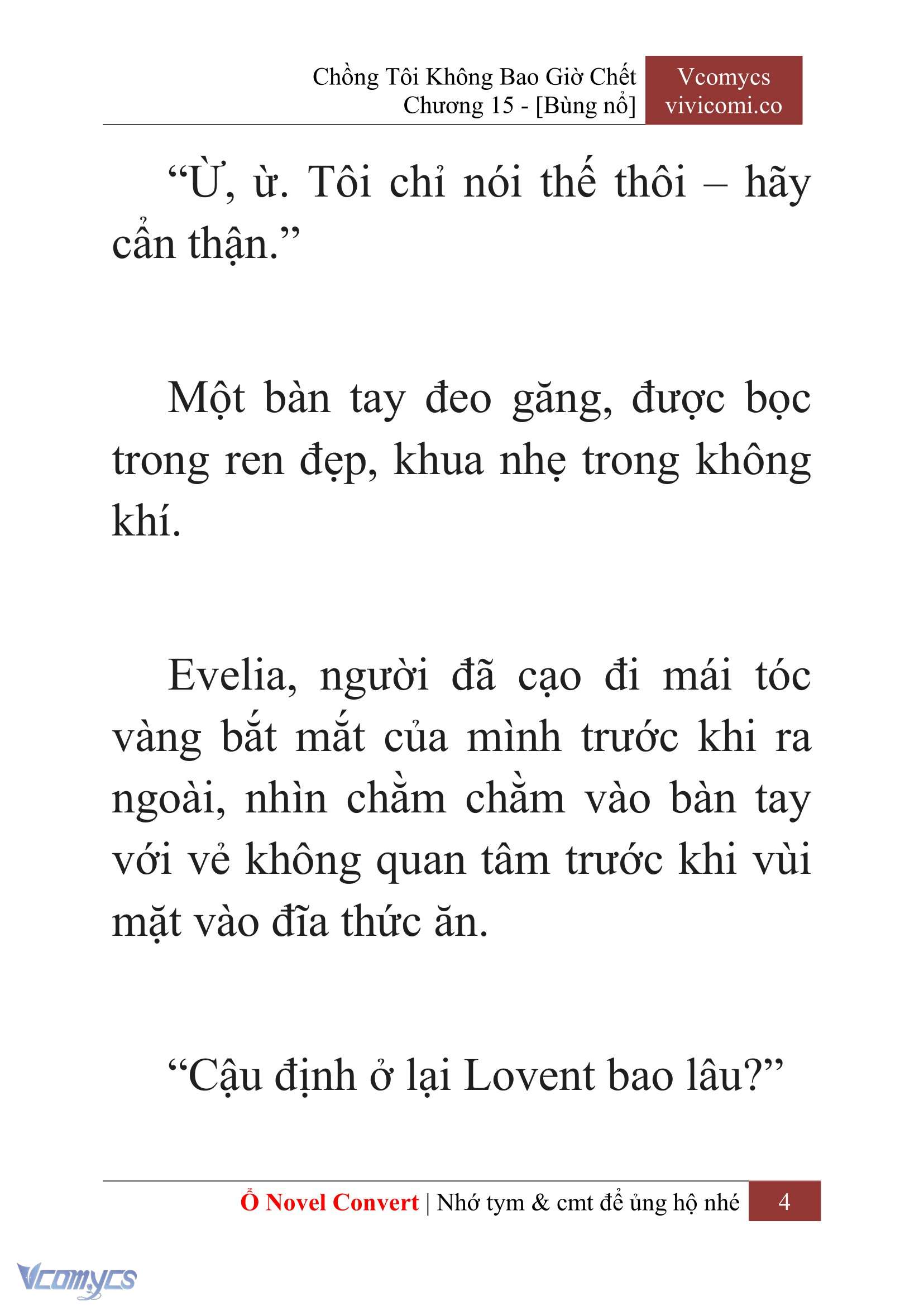 [Novel] Chồng Tôi Không Bao Giờ Chết Chap 15 - Trang 2