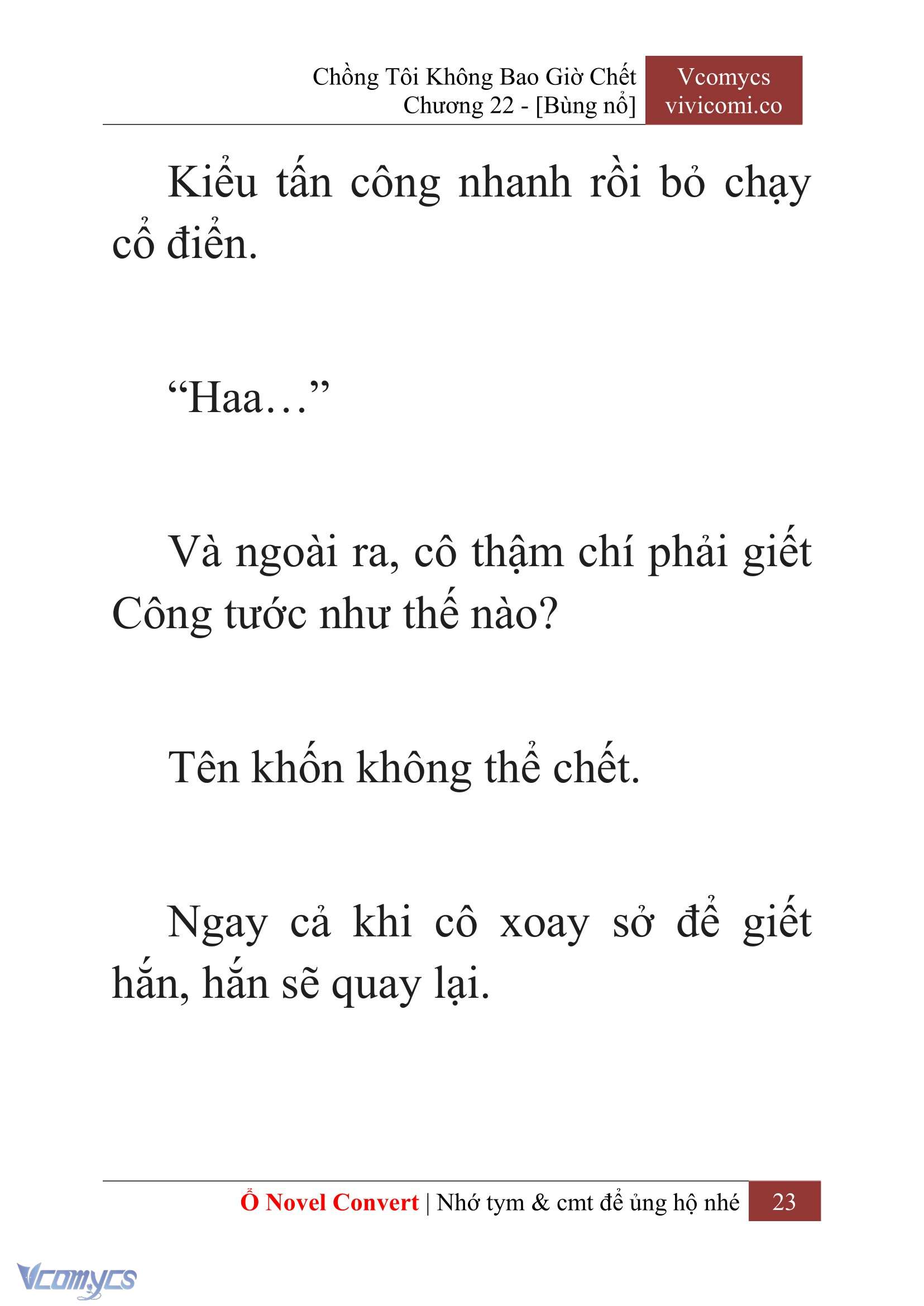 [Novel] Chồng Tôi Không Bao Giờ Chết Chap 22 - Trang 2
