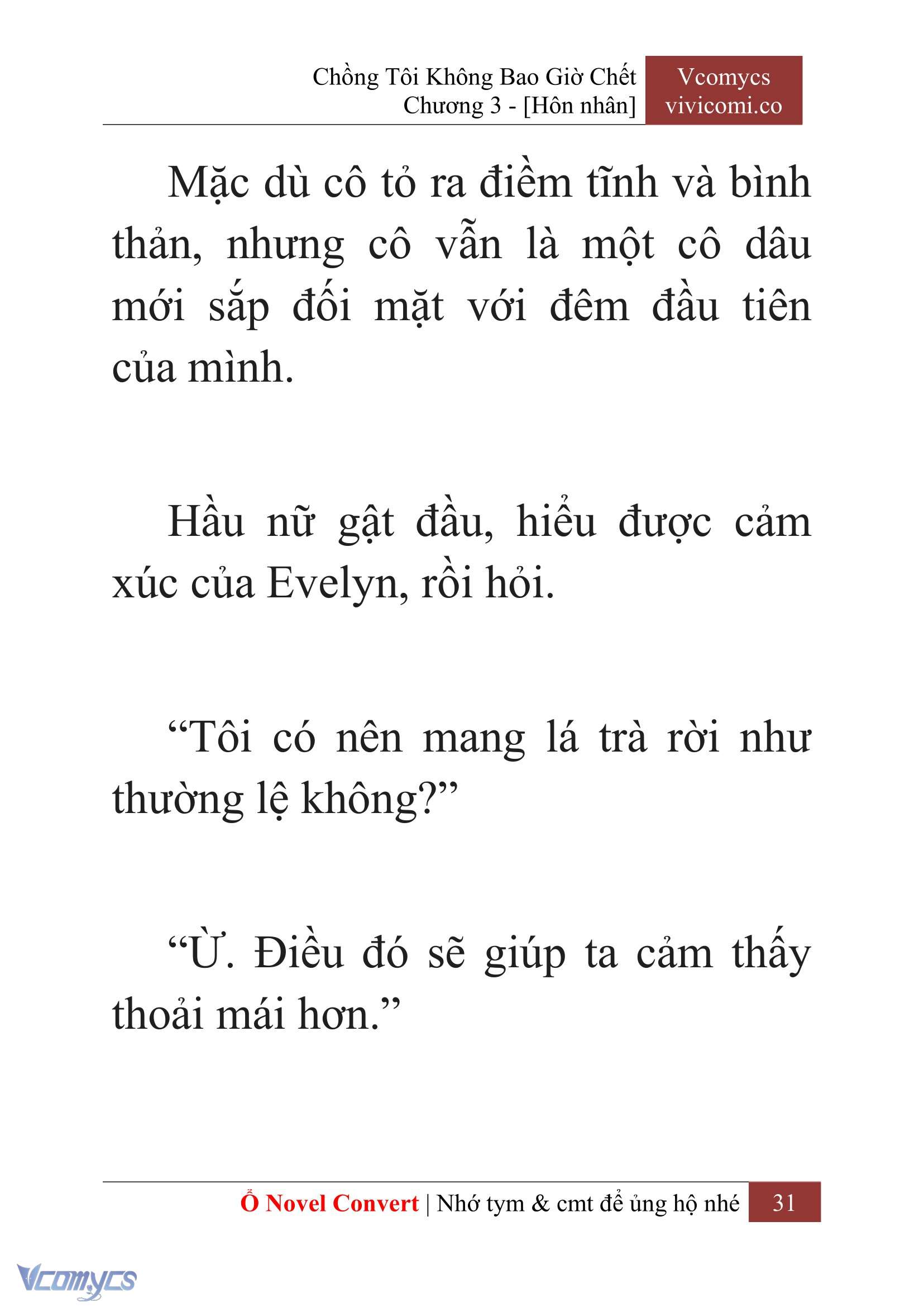 [Novel] Chồng Tôi Không Bao Giờ Chết Chap 3 - Next Chap 4
