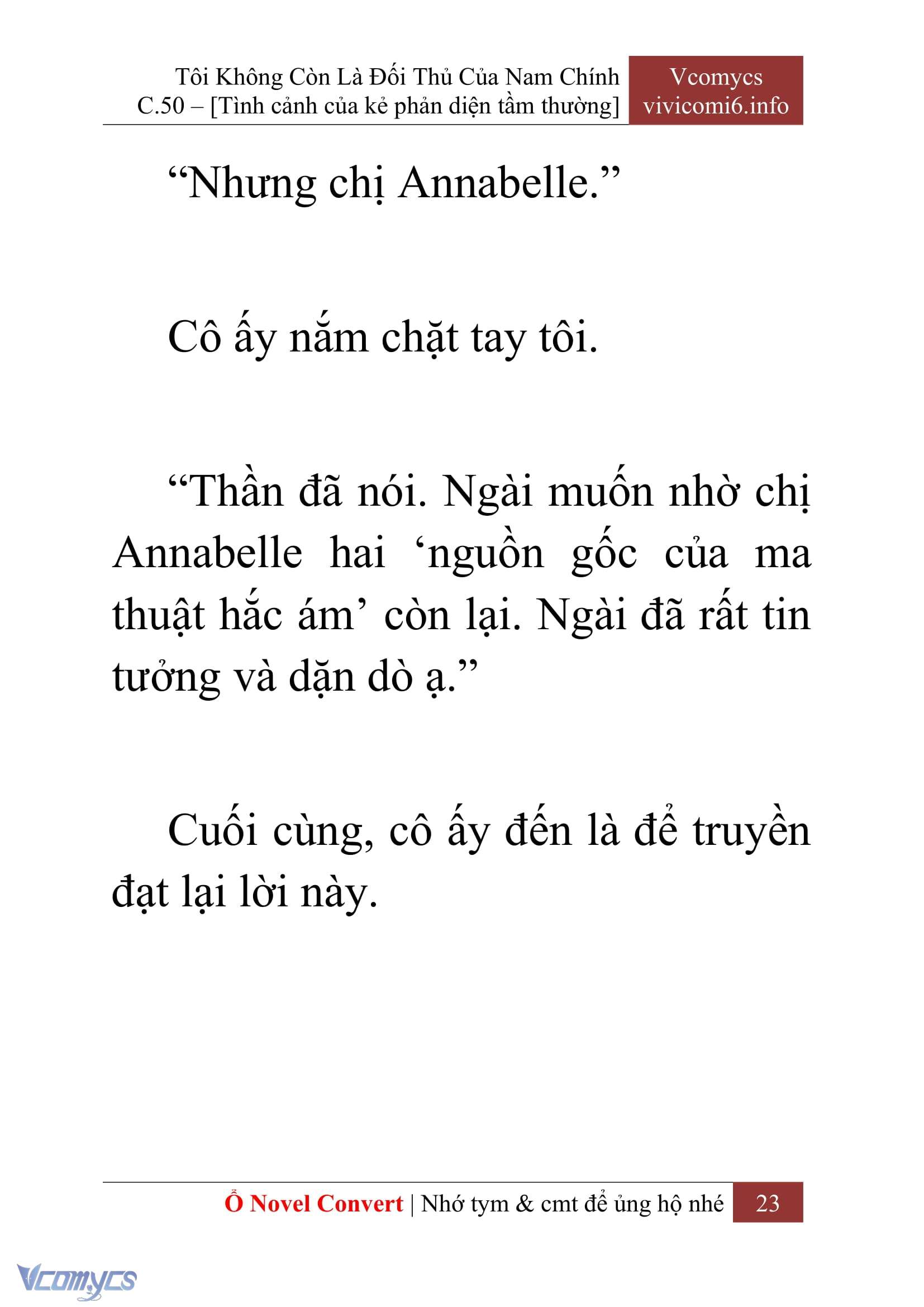 [Novel] Tôi Không Còn Là Đối Thủ Của Nam Chính Chap 50 - Trang 2