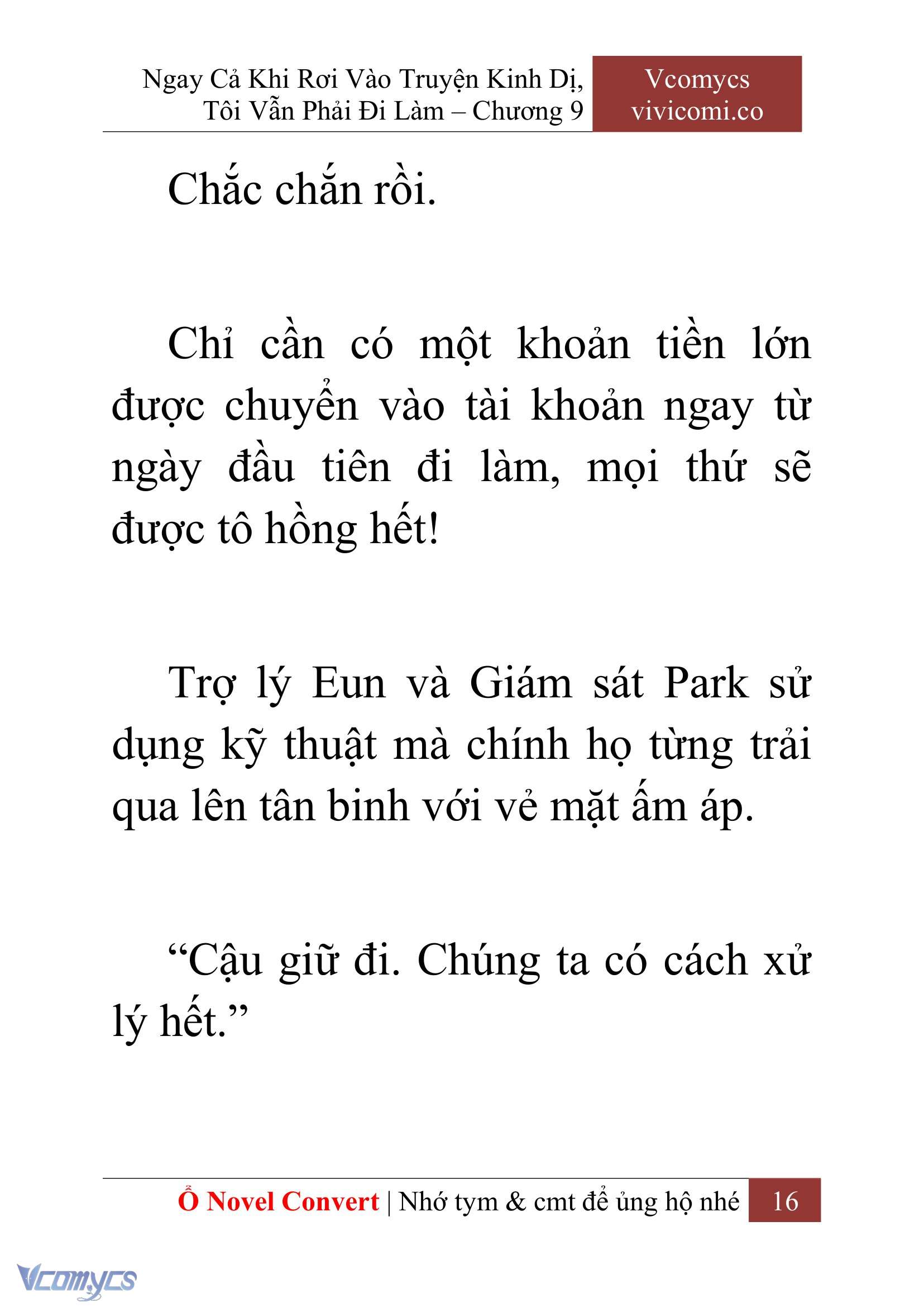[Novel] Ngay Cả Khi Rơi Vào Truyện Kinh Dị, Tôi Vẫn Phải Đi Làm Chap 9 - Next Chap 10