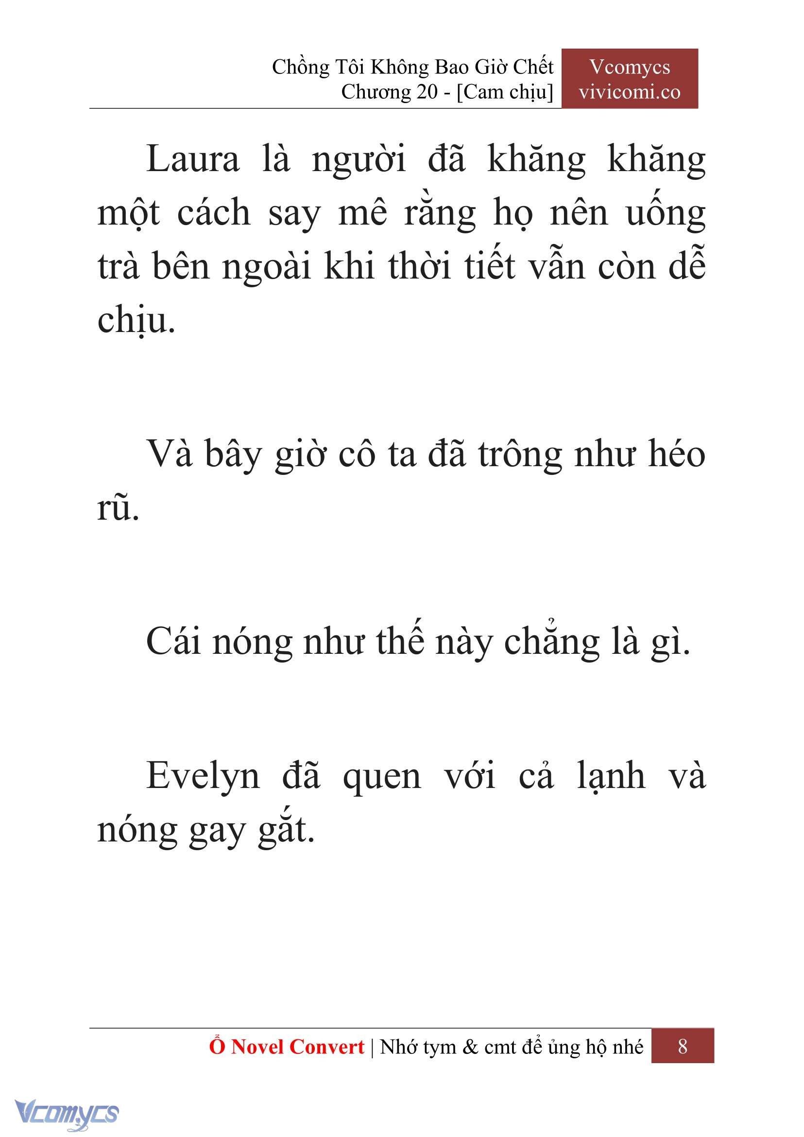 [Novel] Chồng Tôi Không Bao Giờ Chết Chap 20 - Trang 2