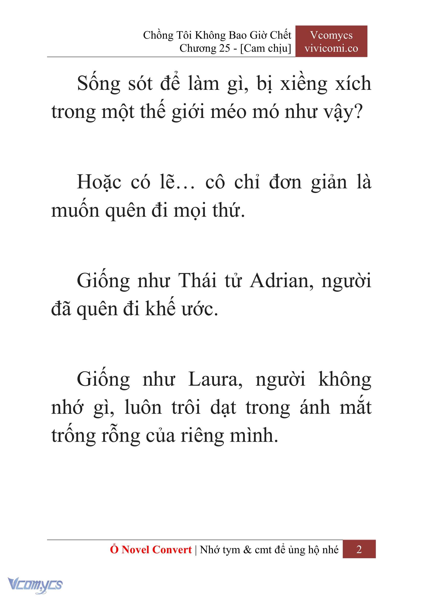 [Novel] Chồng Tôi Không Bao Giờ Chết Chap 25 - Trang 2