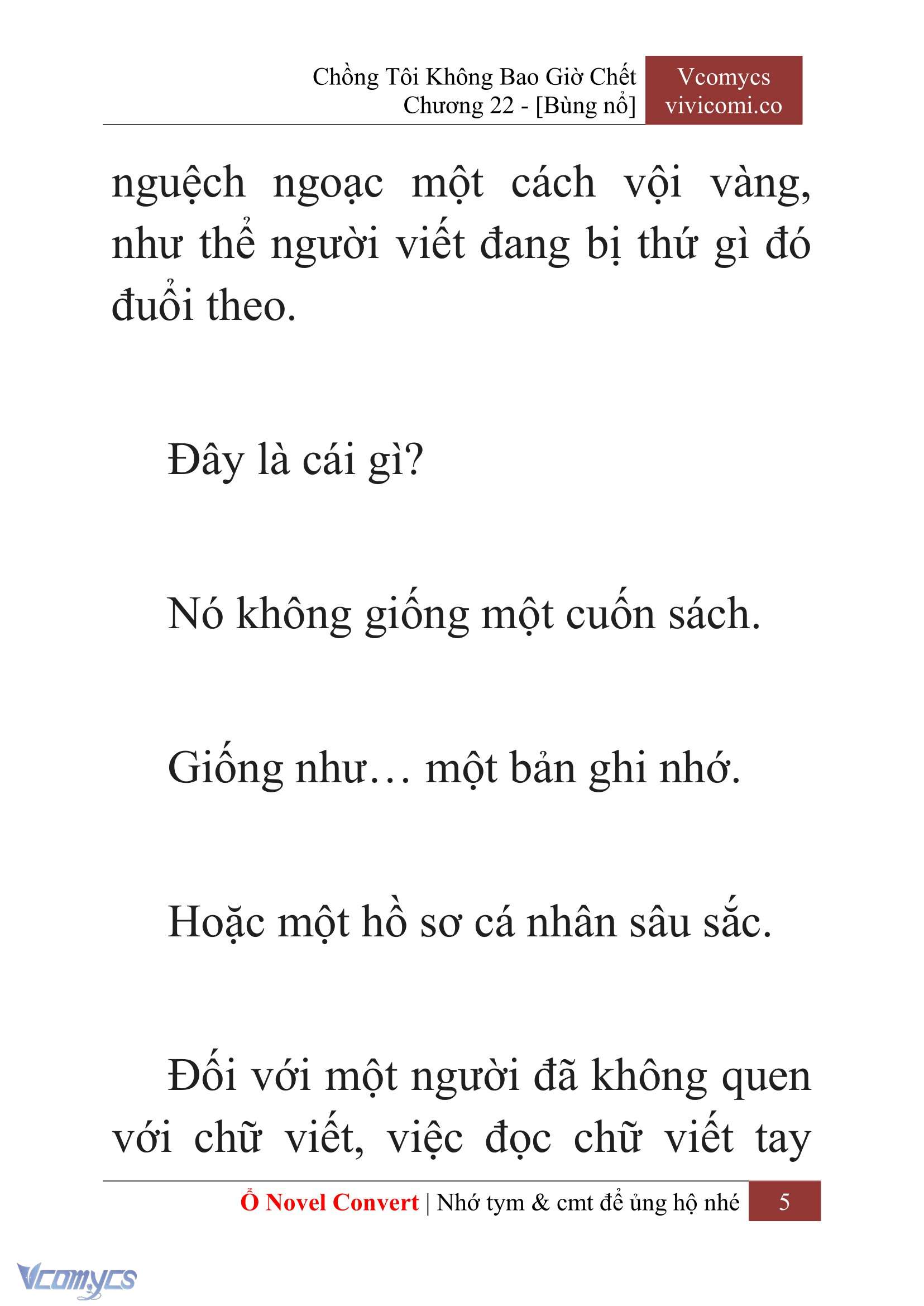 [Novel] Chồng Tôi Không Bao Giờ Chết Chap 22 - Trang 2