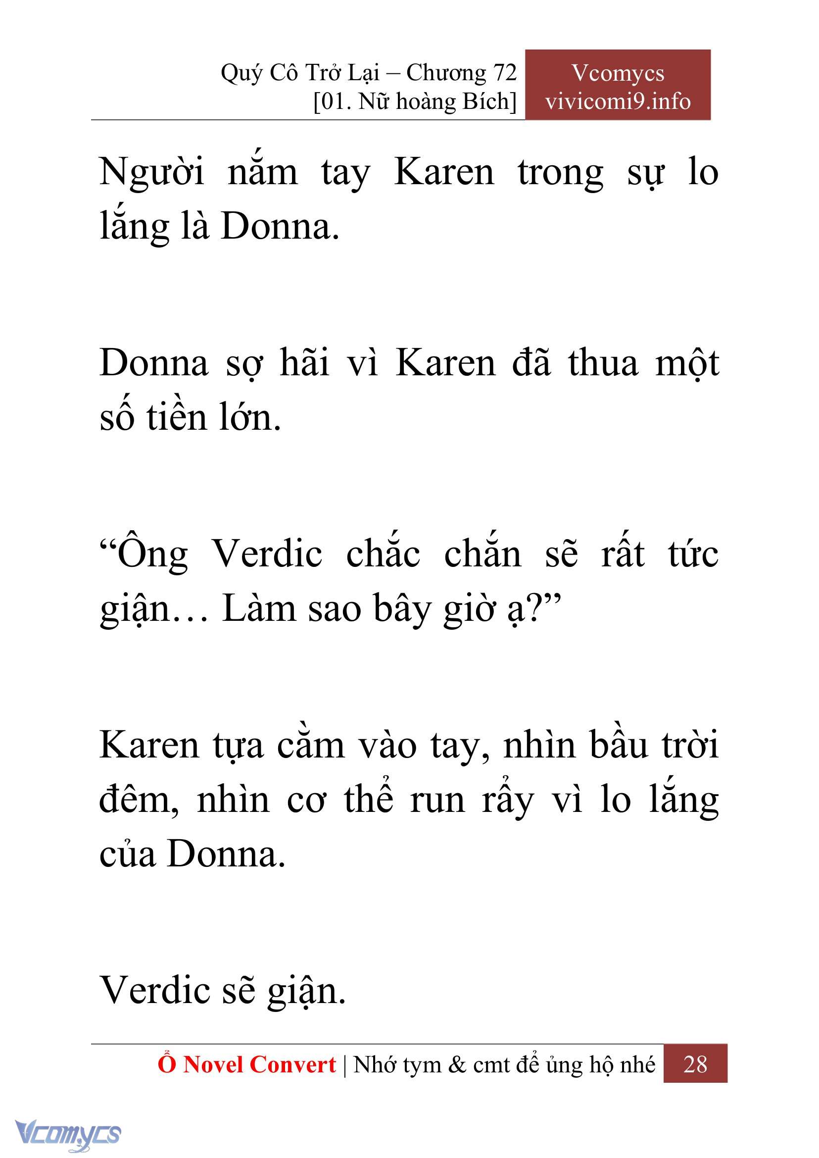 [Novel] Quý Cô Trở Lại Chap 72 - Next Chap 73