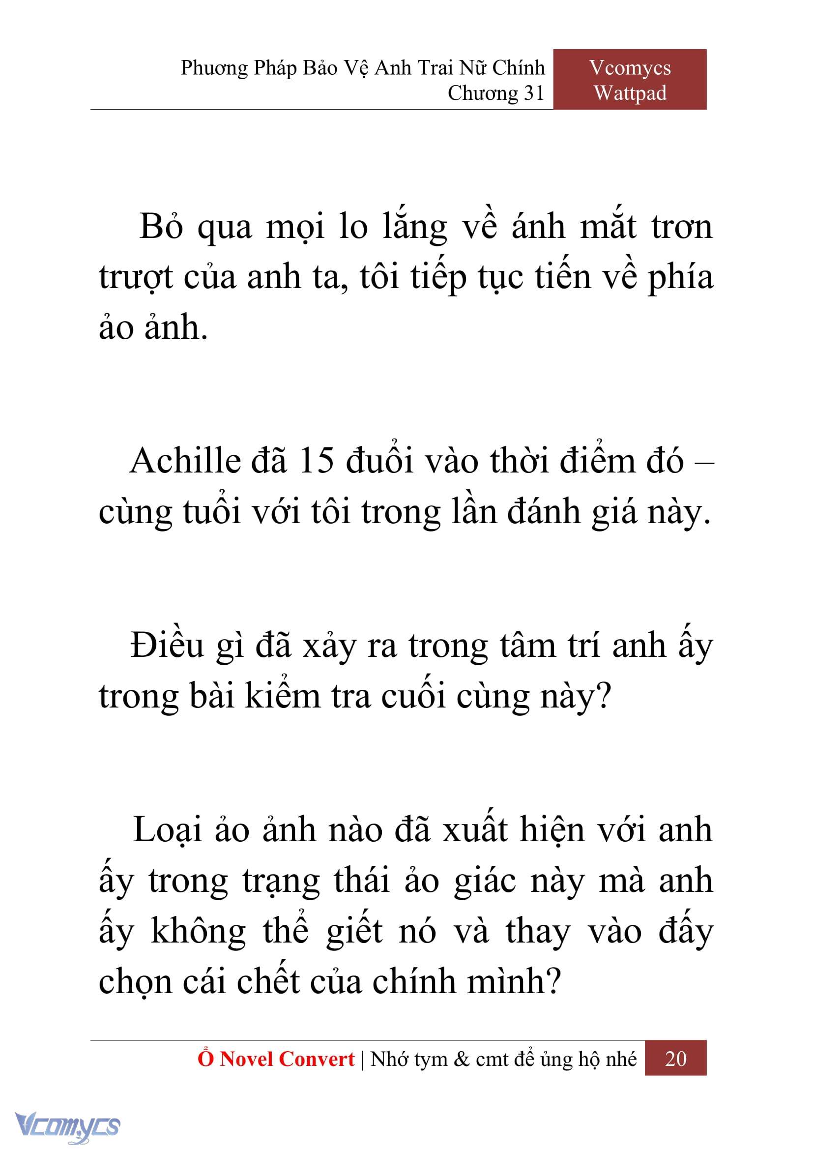 [Novel] Phương Pháp Bảo Vệ Anh Trai Nữ Chính Chap 31 - Next Chap 32