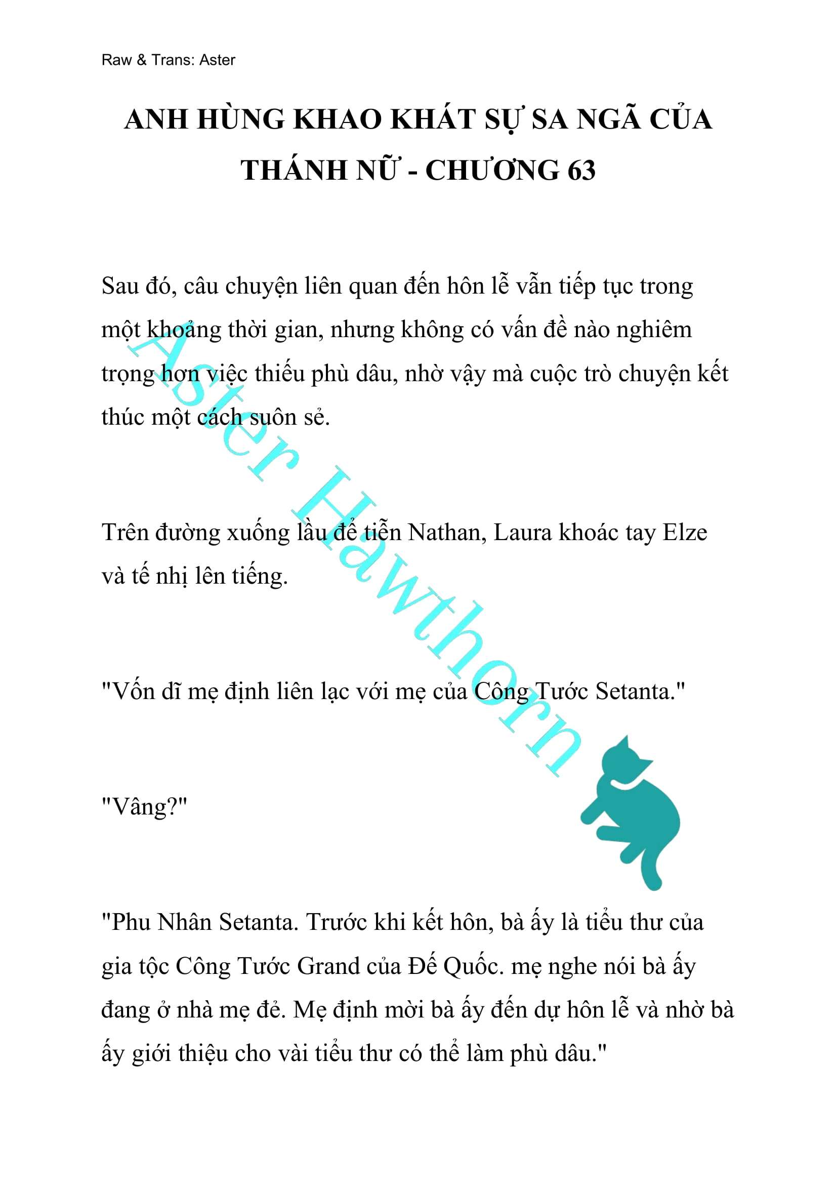 [NOVEL] Anh Hùng Khao Khát Sự Sa Ngã Của Thánh Nữ Chap 63 - Next Chap 64