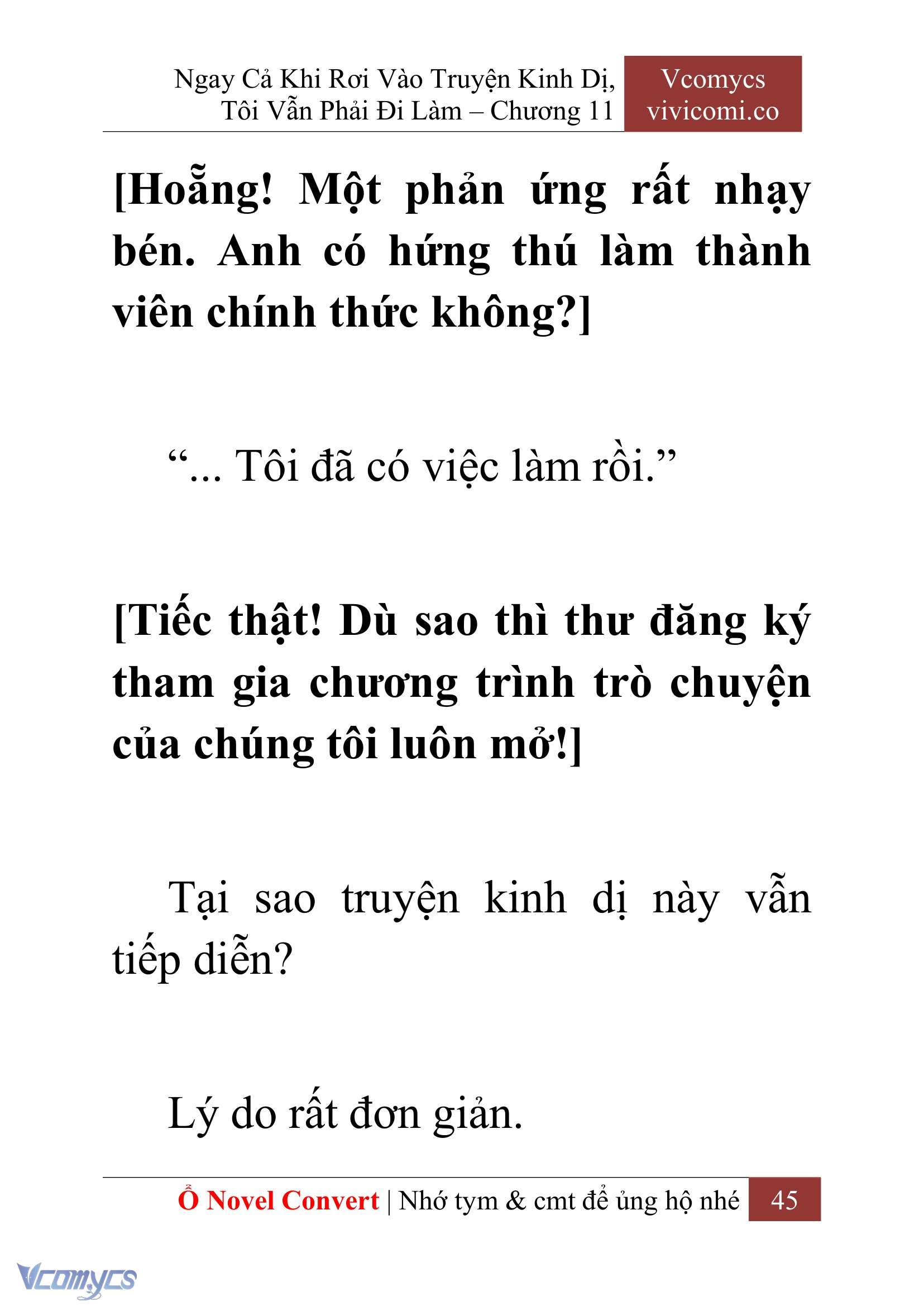 [Novel] Ngay Cả Khi Rơi Vào Truyện Kinh Dị, Tôi Vẫn Phải Đi Làm Chap 11 - Next Chap 12