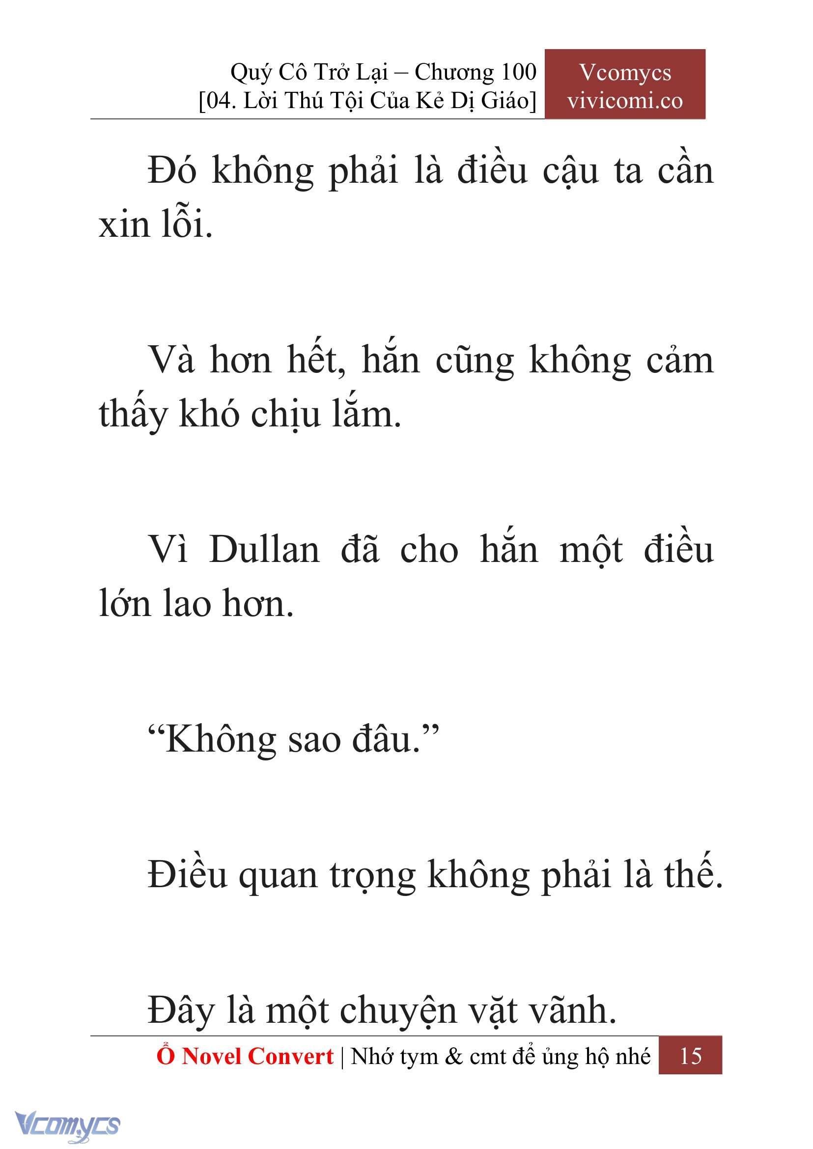 [Novel] Quý Cô Trở Lại Chap 100 - Next 